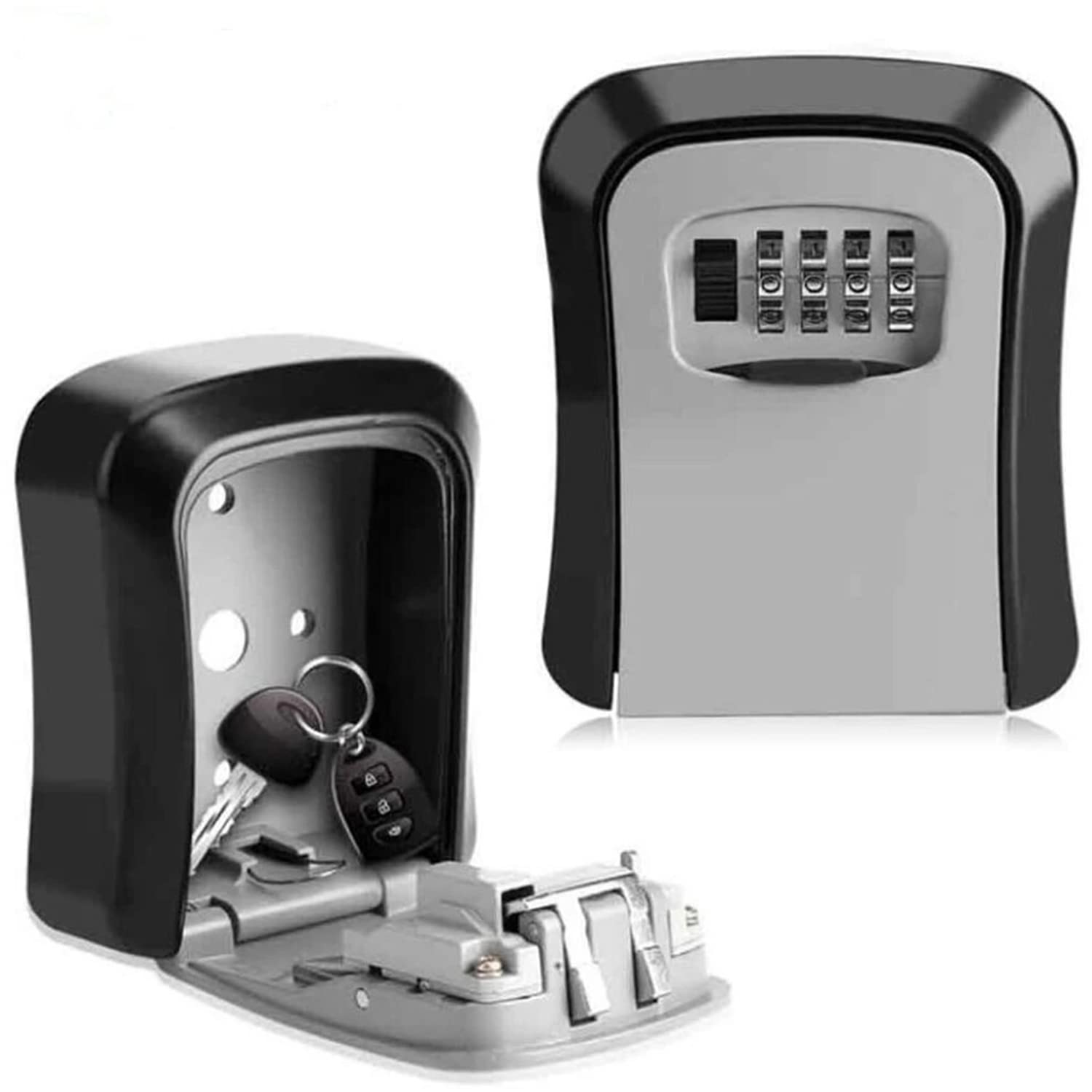 Key Safe, Key Safe with Number Code, Key Safe, Outdoor Key Box with Code for Outdoors Key Safe with 4 Digit for Home Garages