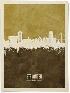Stavanger Norway Skyline art print poster, unframed -25780