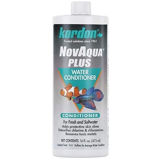 Kordon NOVAQUA Plus - Freshwater & Saltwater Aquarium Water Conditioner – Instantly Detoxifies Chlorine, Chloramines, & Heavy Metals, Replaces Fish Slime Coat, Reduces Fish Stress, 16 Ounces