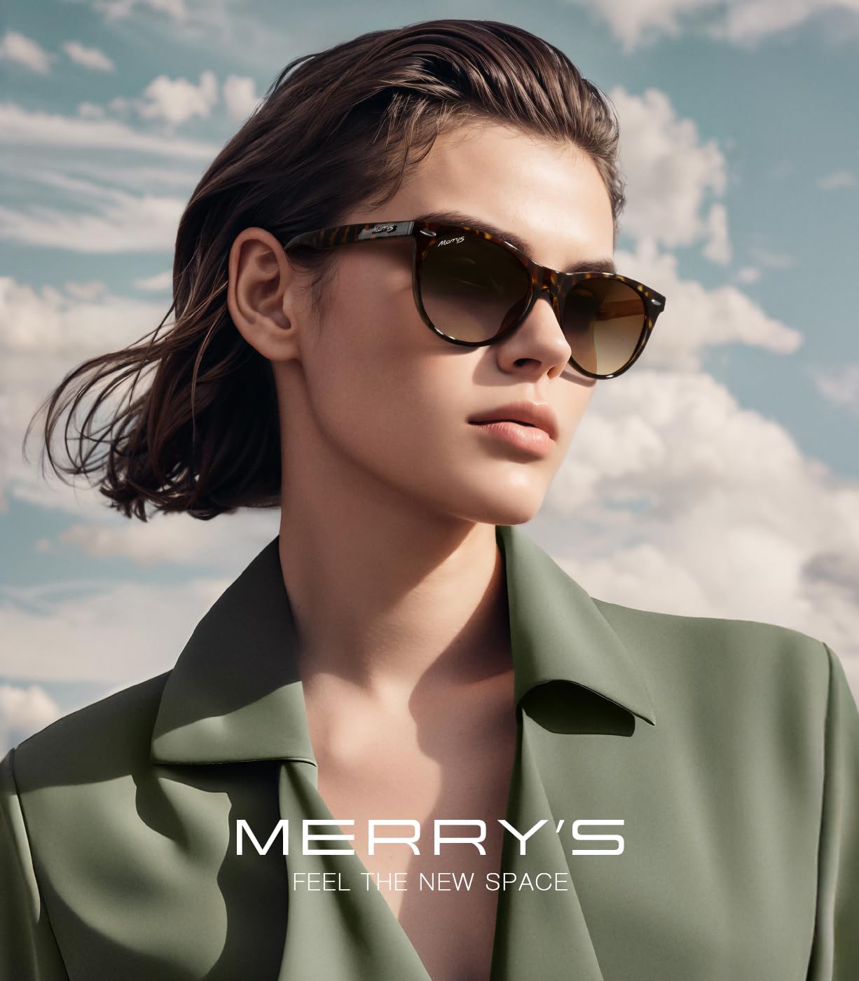 MERRY'S Retro Round Polarized Sunglasses for Women Fashion Trendy Shades S6185