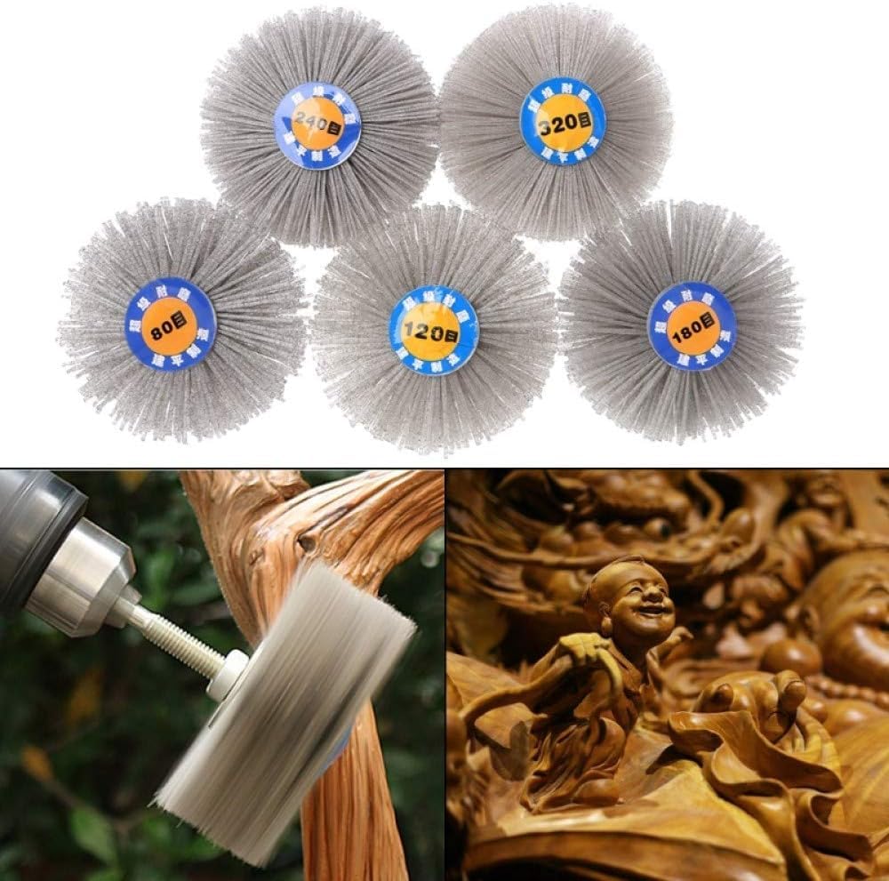 Brosse métallique abrasive à tête de fleur pour perceuse rotative, idéale pour le polissage et le meulage, compatible avec les meubles et les sculptures en bois, outil de polissage efficace