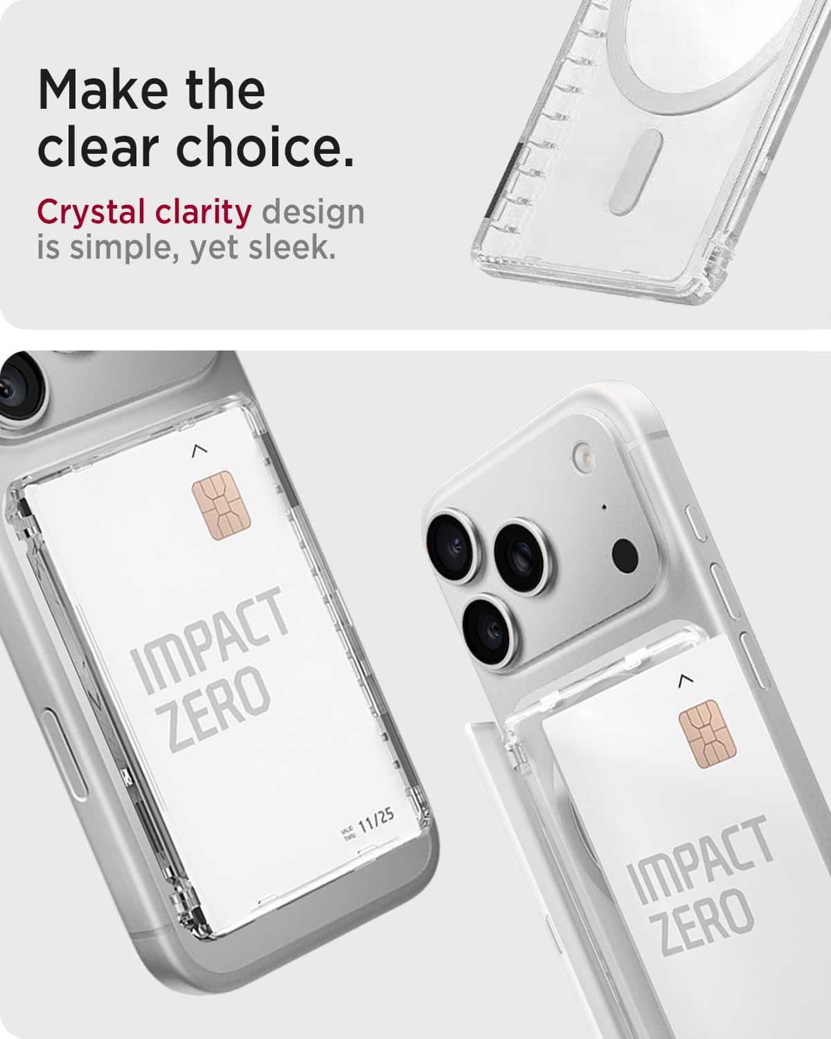 Miimall Magnetisch Handy Kartenhalter für iPhone 17 Pro Max Mag Safe Wallet Stand, Durchsichtig PC Magnetic Wallet Card Holder für iPhone 17 16 15 14/Google Pixel 10 9 8 Serie