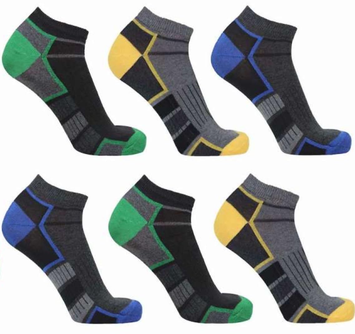 Onlybee Men's Design 3 (Multi) 6 Pairs Of Trainer Socks - Uk 6 To 11 (Uk, Numeric, 6, 11, Regular, Regular, )