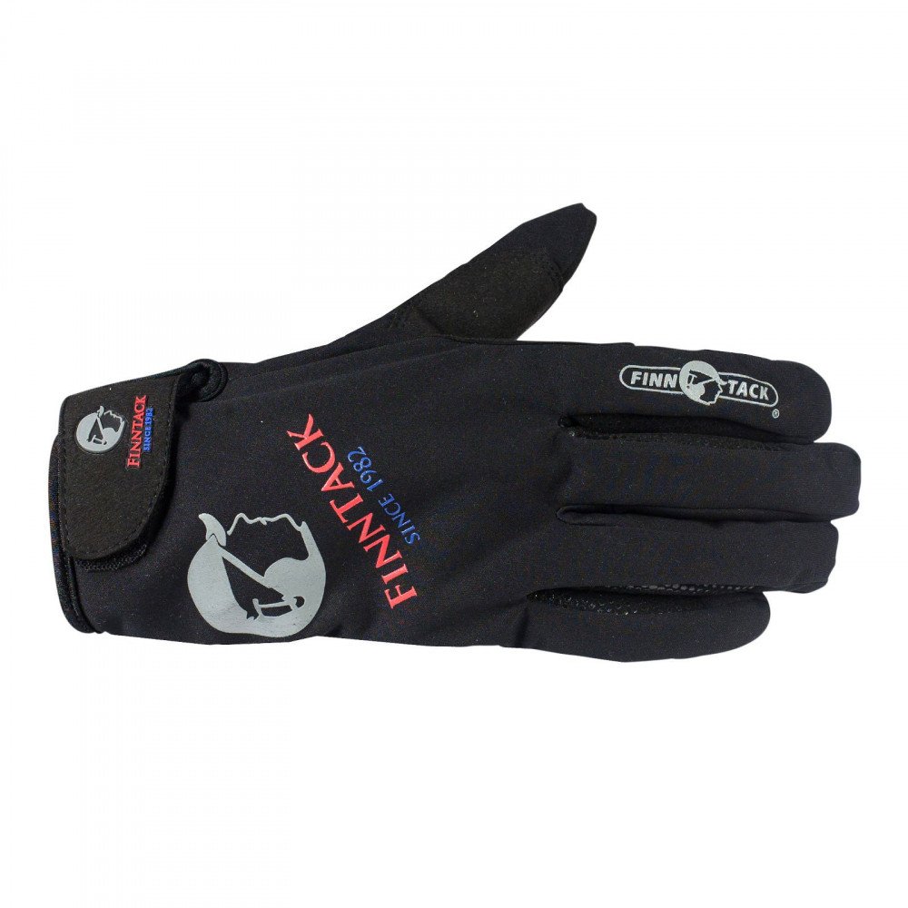 Finn-Tack All-weather soft shell glove, Black, 12