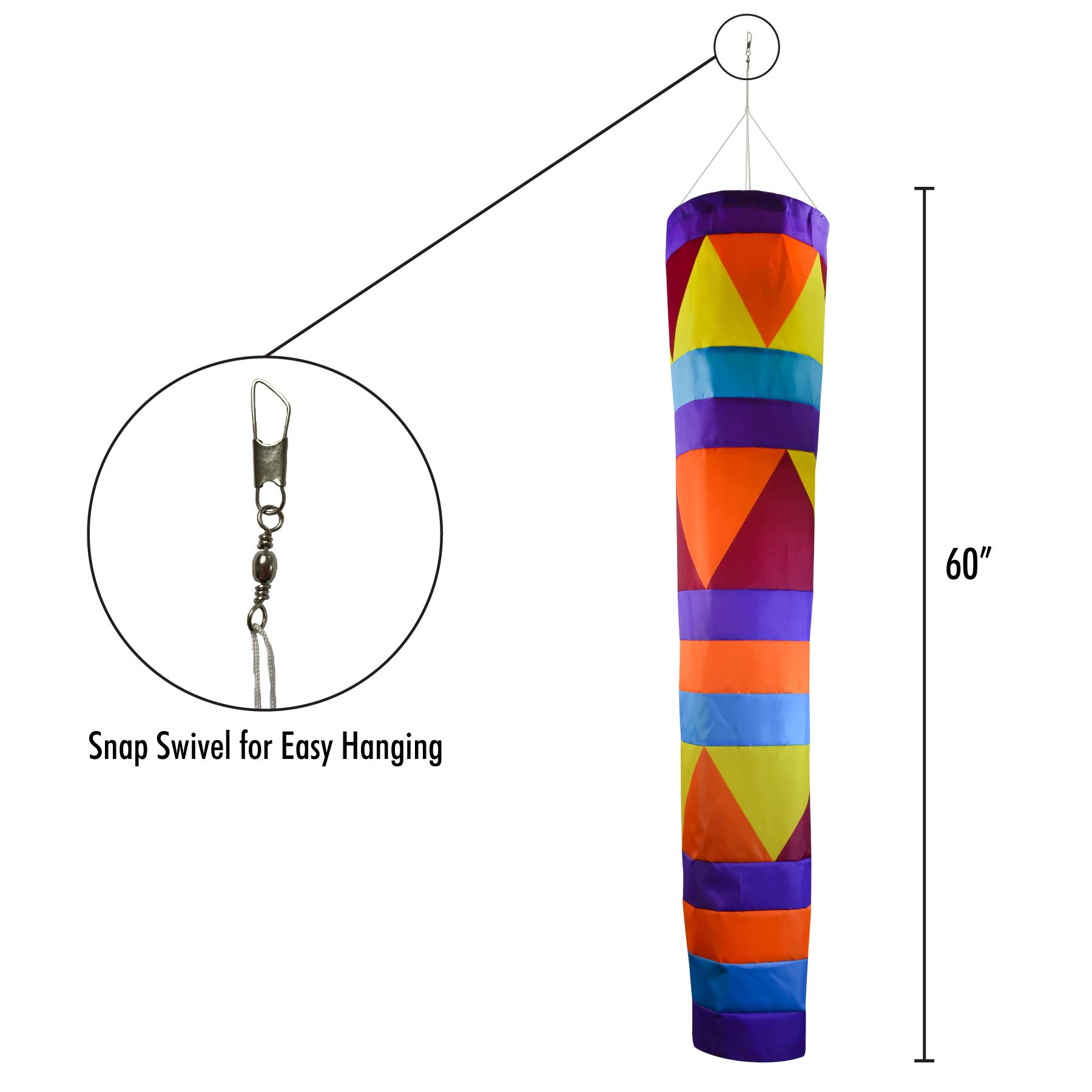 Breeze In The Windsack, groß, bunt 60" 152,4 cm (60 Zoll) Aztekenmuster
