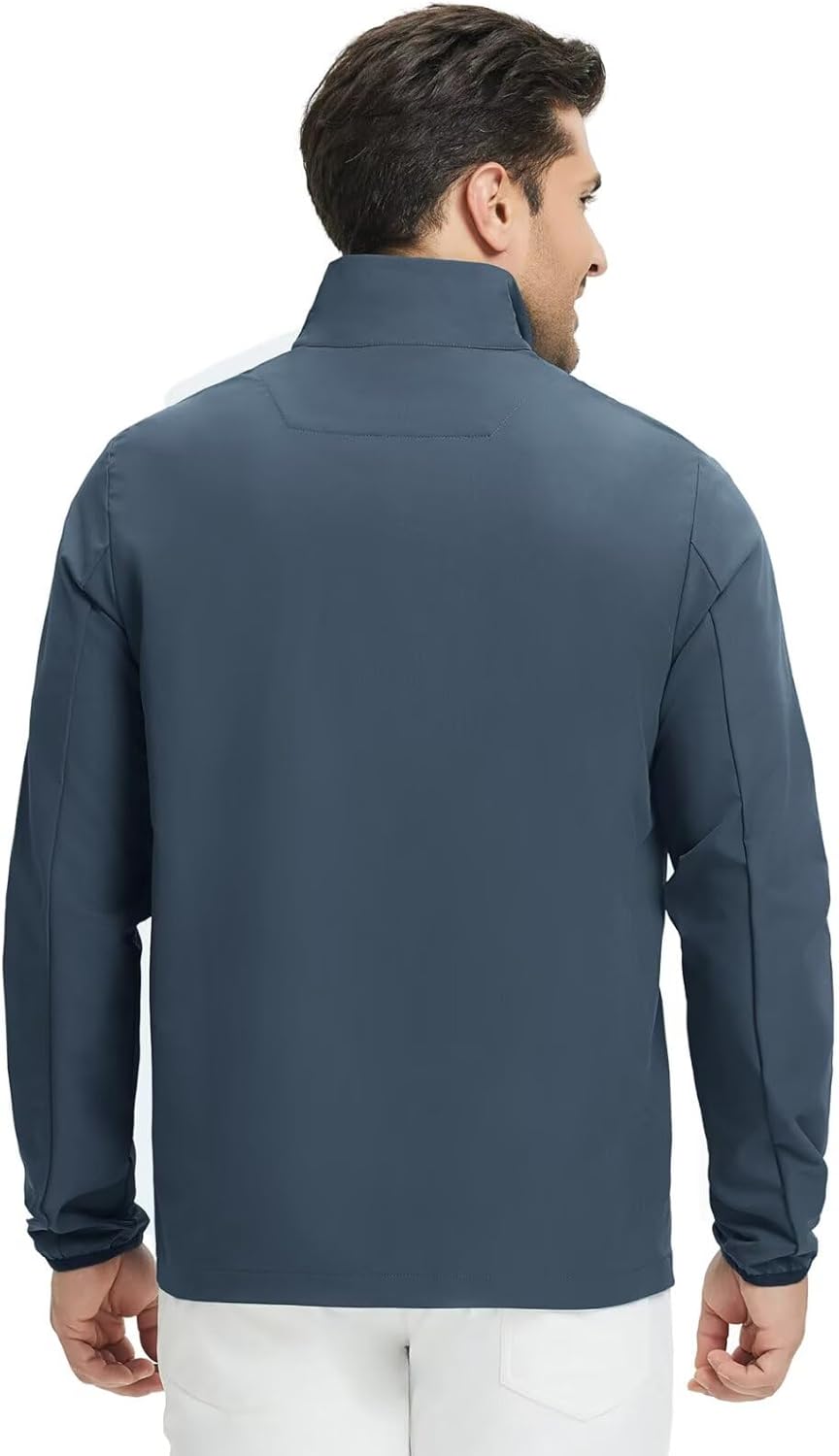 M MAELREG Mens Half Button Golf Pullover for Men with Pockets Mock Neck Sports Dry Fit Lightweight Long Sleeve Mens Pullover - Image 3