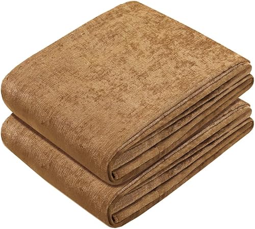 Miniatura 5 de ELKCA Cortinas de felpilla de doble cara para sala de estar, tratamiento moderno de ventana para dormitorio, con ojales superiores, 2 paneles