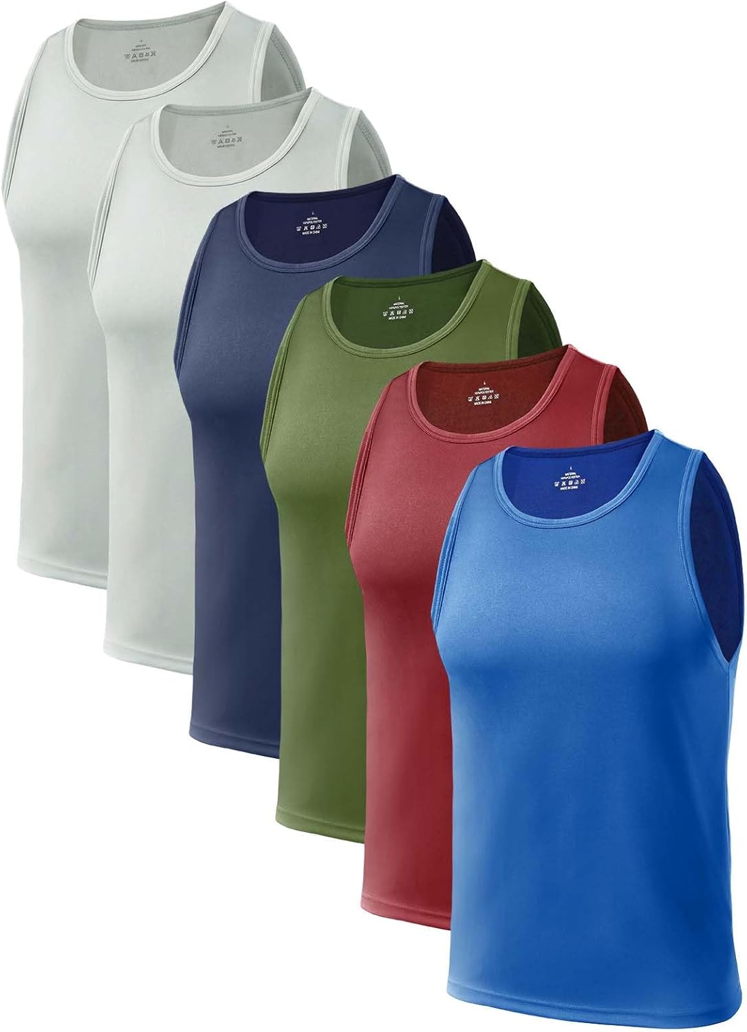 6 Pack Men's Workout Tank Tops Quick Dry Gym Muscle Shirts Fitness Bodybuilding Sleeveless Athletic Shirts for Men