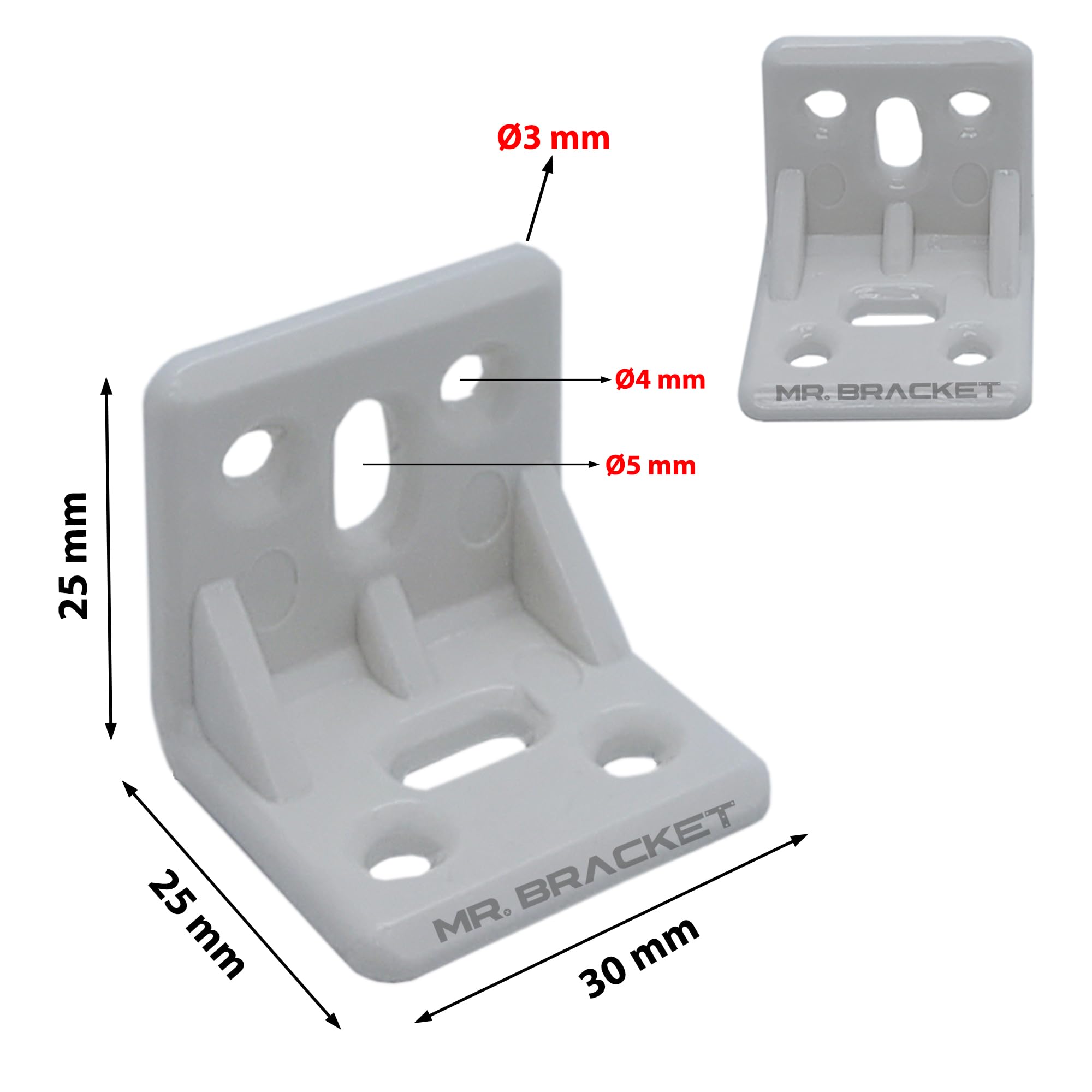 MR.BRACKET 15 ad. Siyah Plastik L Gönye Köşebent 25x25x30mm - Mobilya Dolap Raf Çekmece Sehpa Sandalye Birleştirme Sabitleme Montaj Bağlantı Aparatı