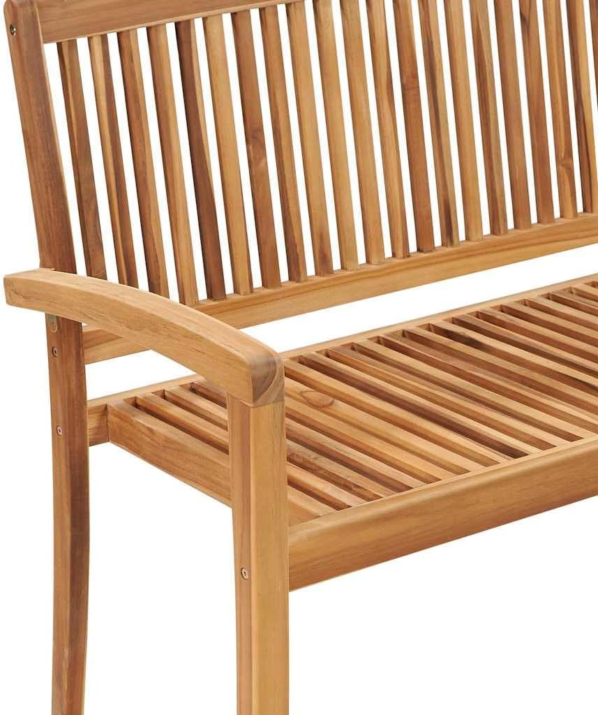 Garden Bench Teak Solid Teak Wood 50.6 in Stackable,Stylish&Comfortable Outdoor Garden Bench with Cushion Durable Teak Wood for Patio, Yard or Deck Patio Furniture