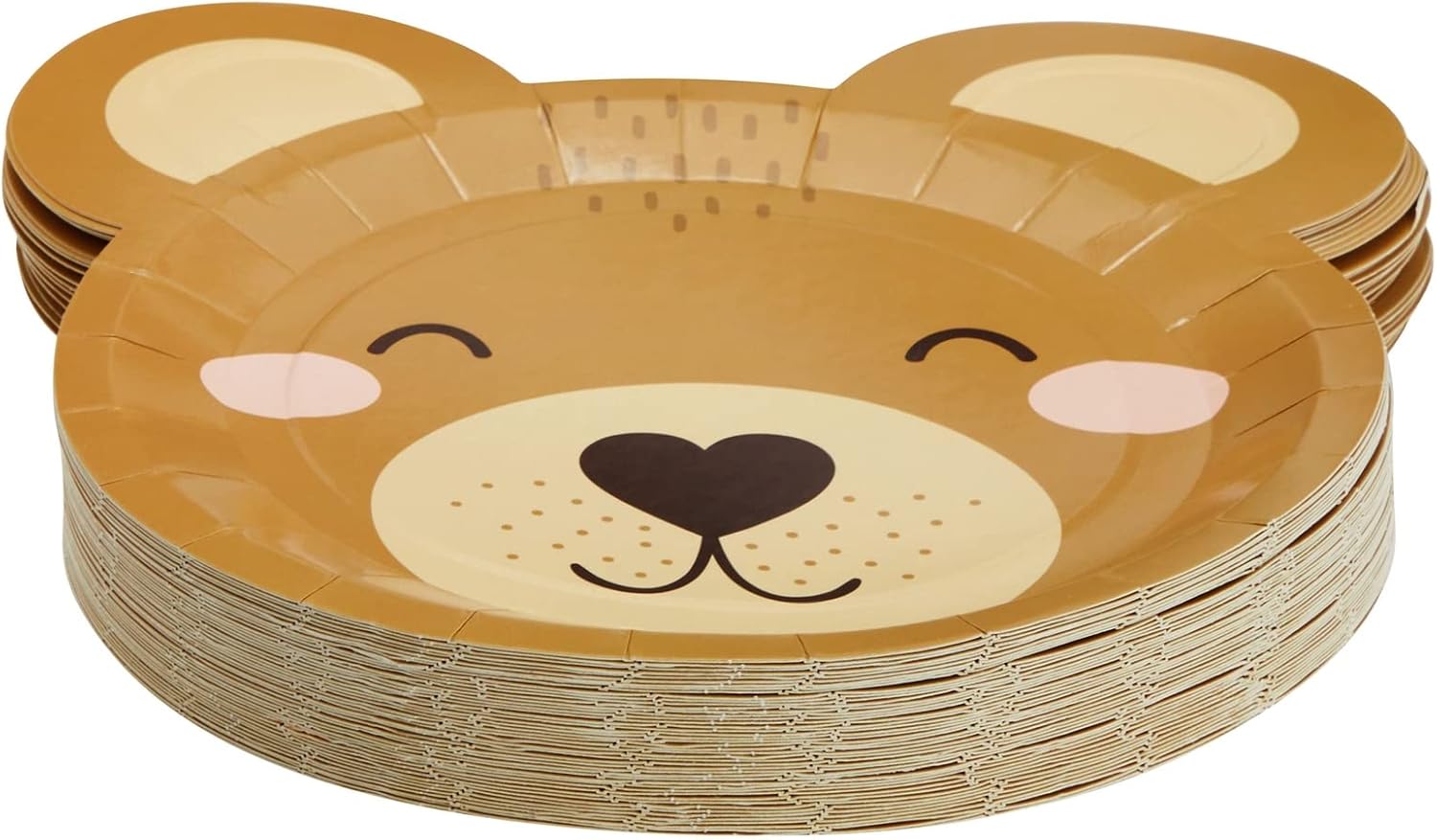 48-Pack Teddy Bear Paper Plates for Baby Shower Decorations (11x11 in)