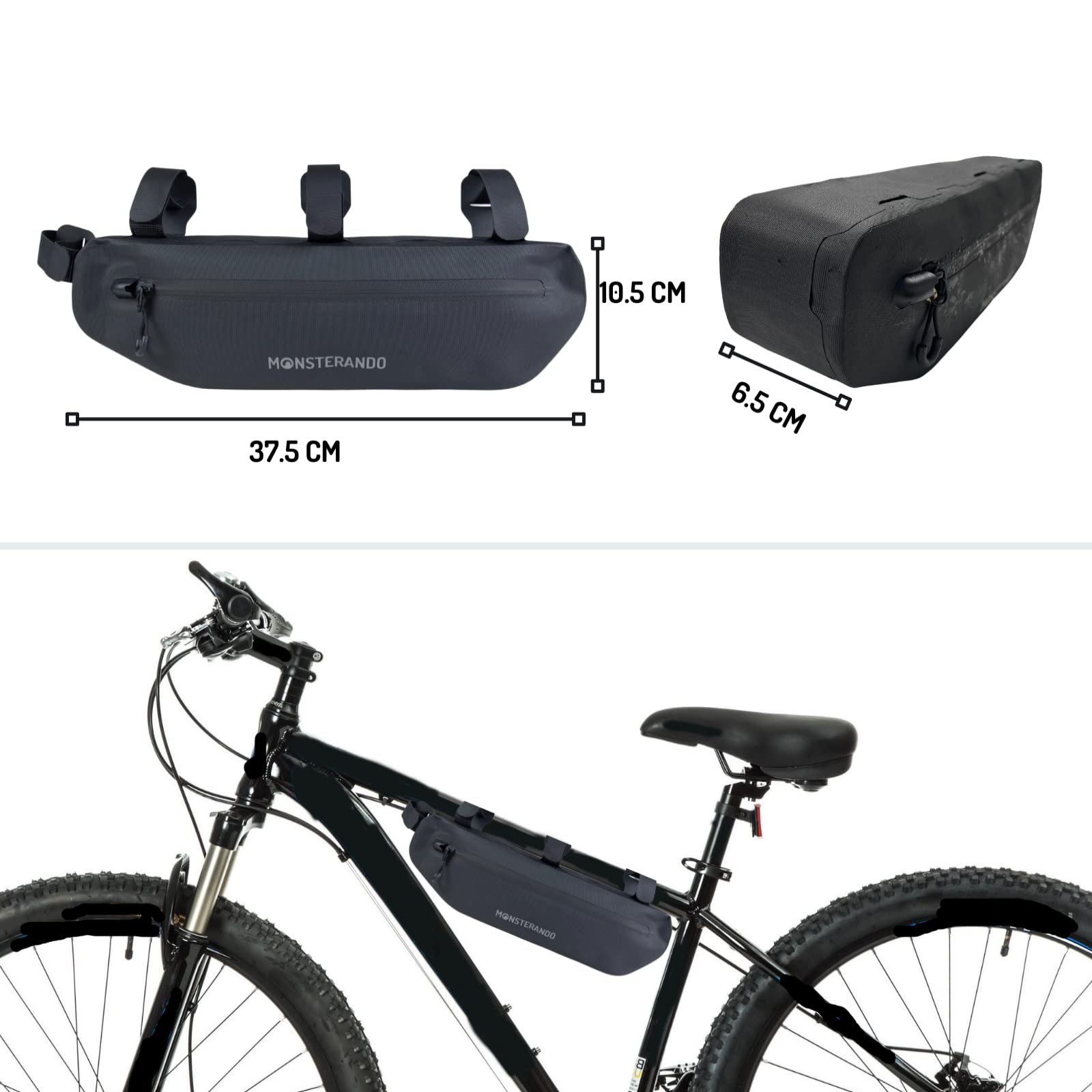 Sacoche Cadre Avant Vélo 3L - Légère Et EVA - Pour VTT Et Cyclisme - Neuf