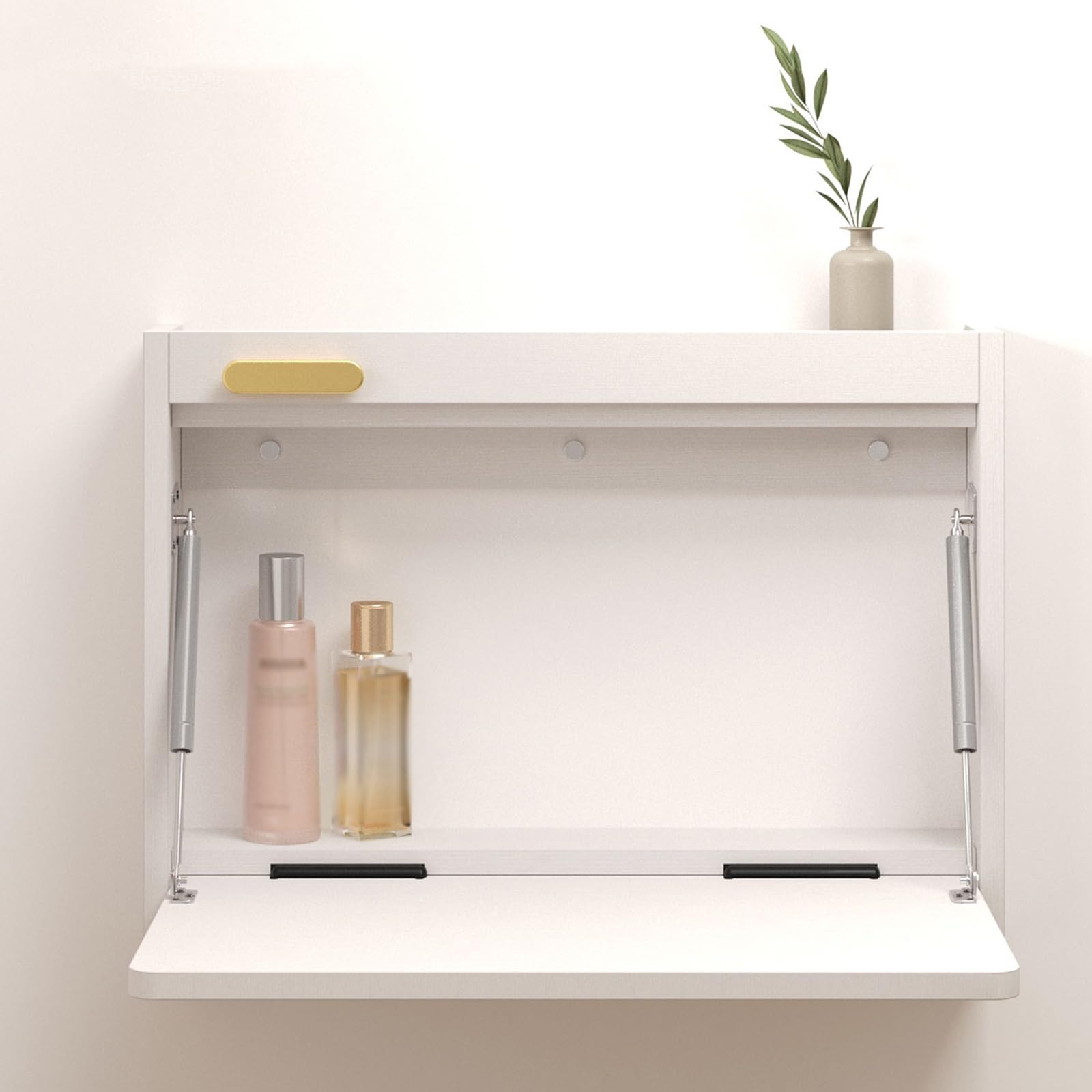 asdchZen Wall Mounted Folding Desk, Space-Saving Floating Table For Home Office, Kitchen, Laundry Room & Balcony-Compact 56Cm/22In Design, Stylish & Functional,D-56cm/22in