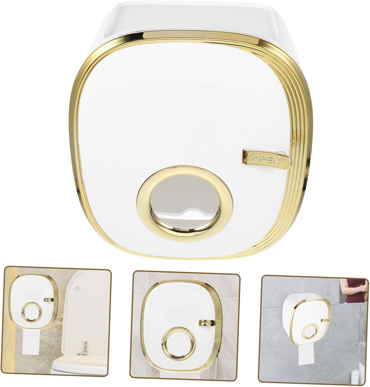 Wall Mount Toilet Paper Holder and Paper Towel Storage Rack Stylish Bathroom Organizer for Use Easy Installation and Space-Saving Design