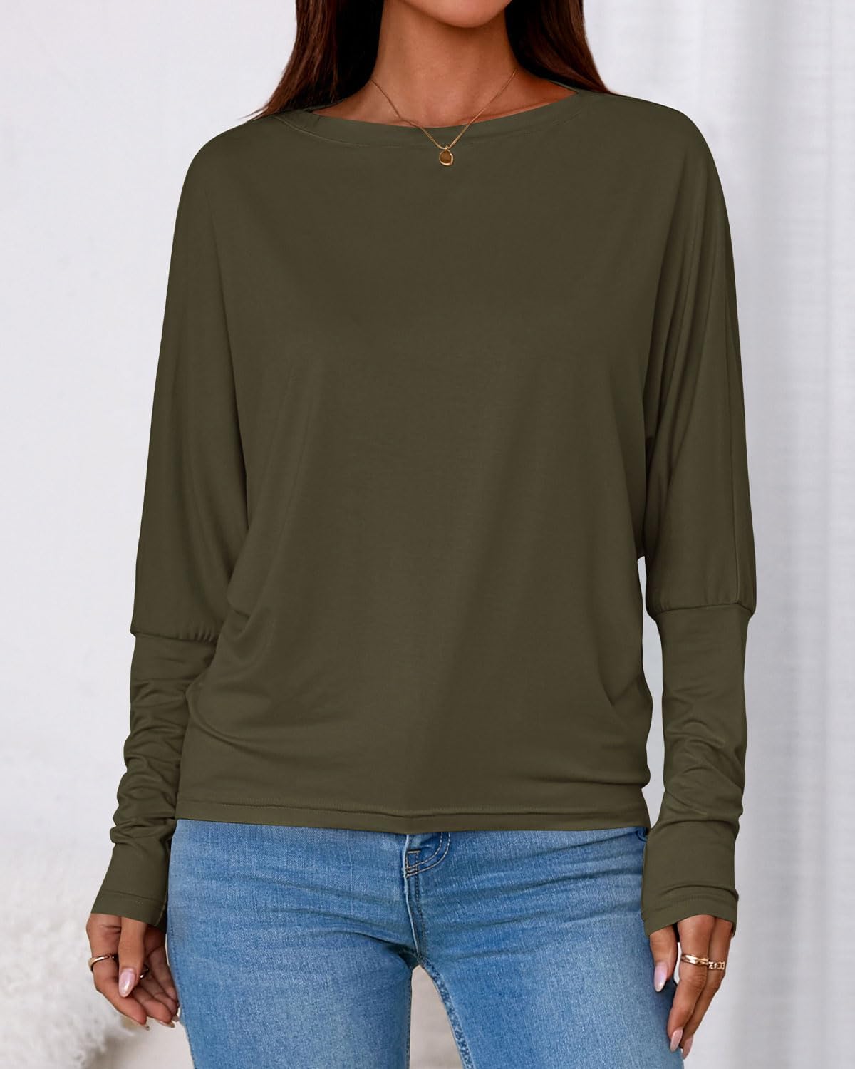 Zenlonr Long Sleeve Tops for Women Fall Fashion Outfits 2025 Crewneck Knit Basic Tee Shirts Business Casual Tops - Image 2