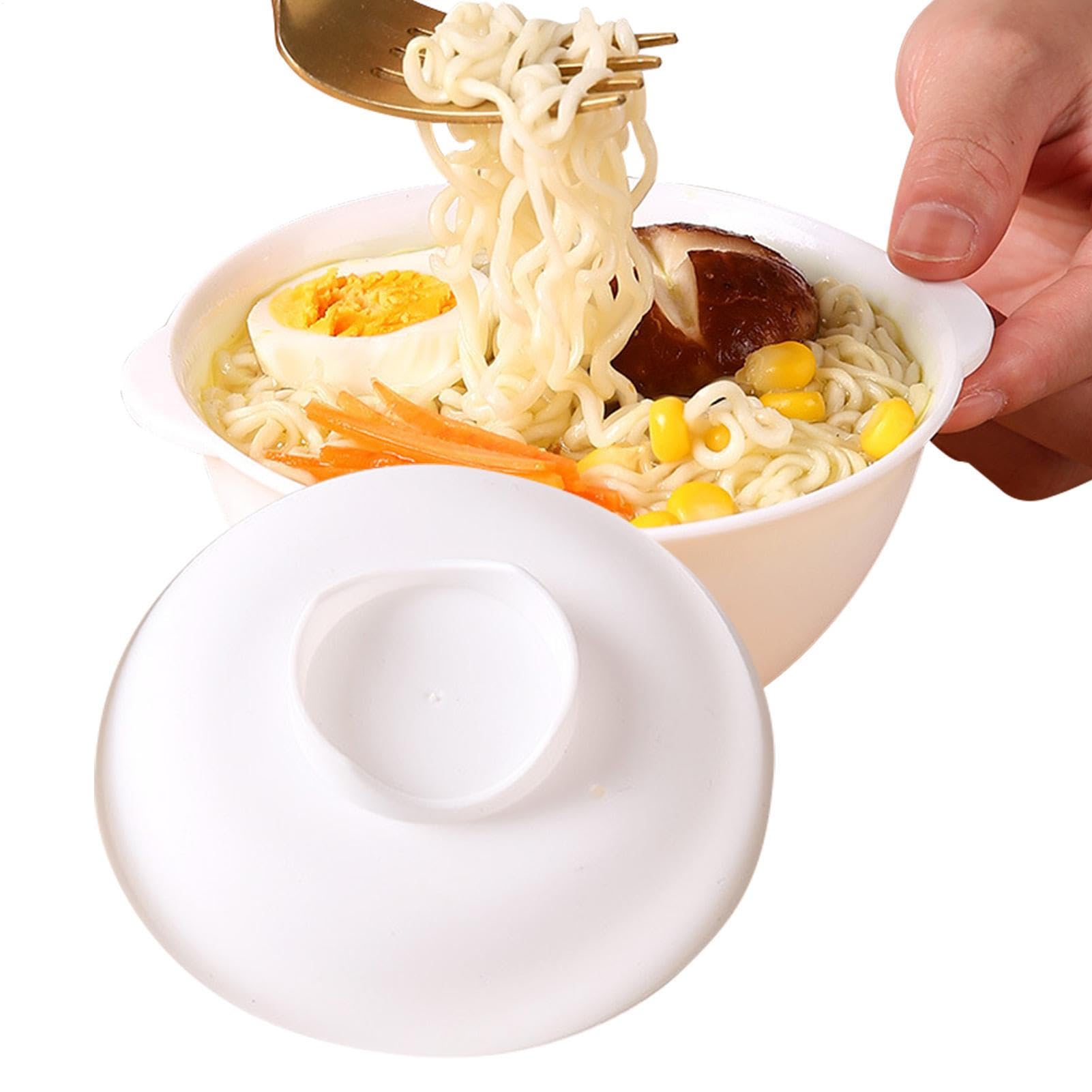 Bol à ramen avec couvercle pour micro-ondes | Bol à soupe avec couvercle passe au micro-ondes | Résistant à la chaleur, nouilles de grande capacité pour appartement, bureau, dortoir universitaire