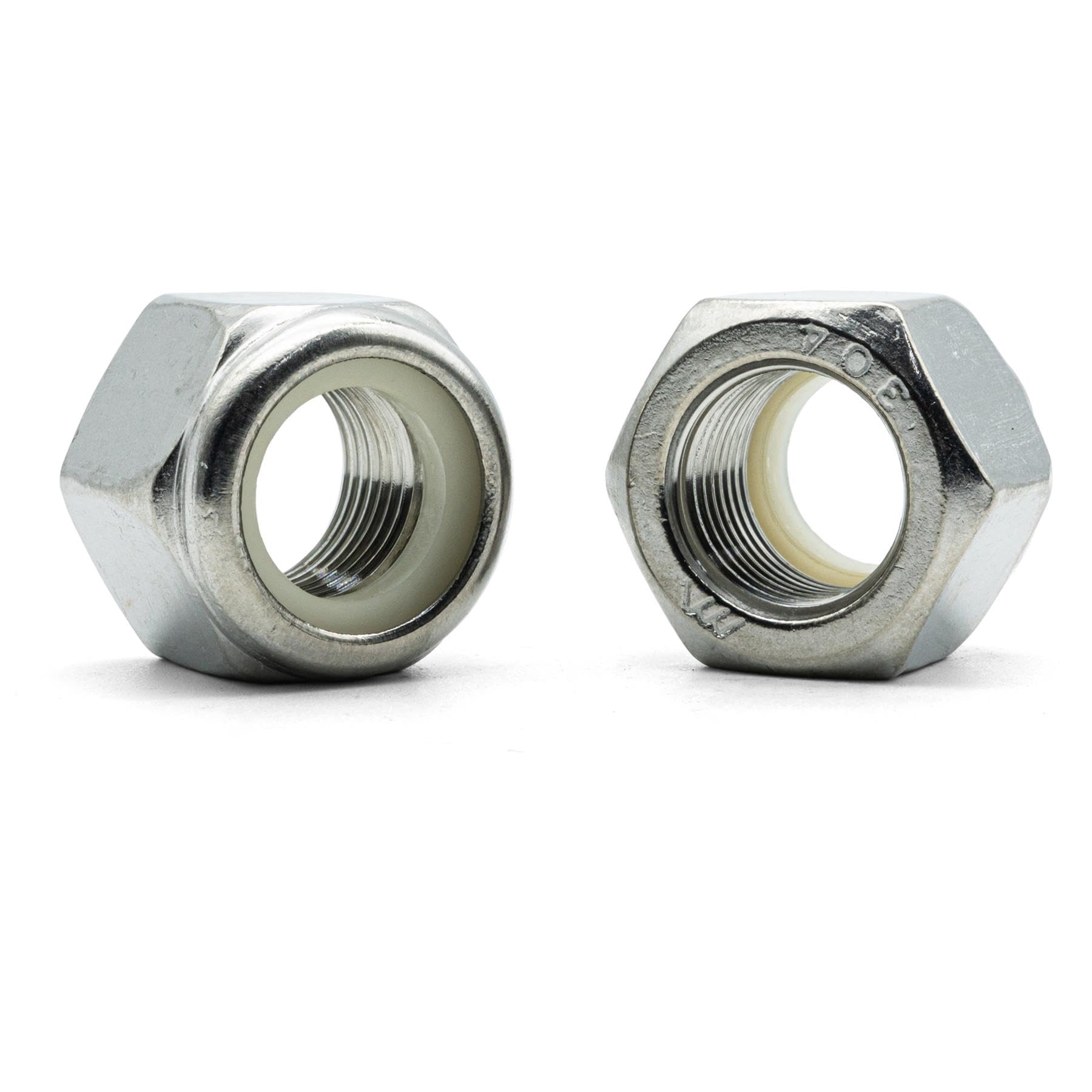 Hippo Hardware #10-32 TPI UNF Nyloc Nylon Lock Nuts Imperial Inch Fine Thread A2 Stainless Steel (Pack of 20)