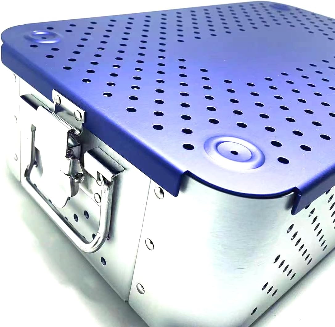 Chaoyue Medical Instruments Aluminium Alloy Sterilization Tray Disinfection Tray Basket Box with Rack 370mm*230mm*105mm Orthopedics Instruments