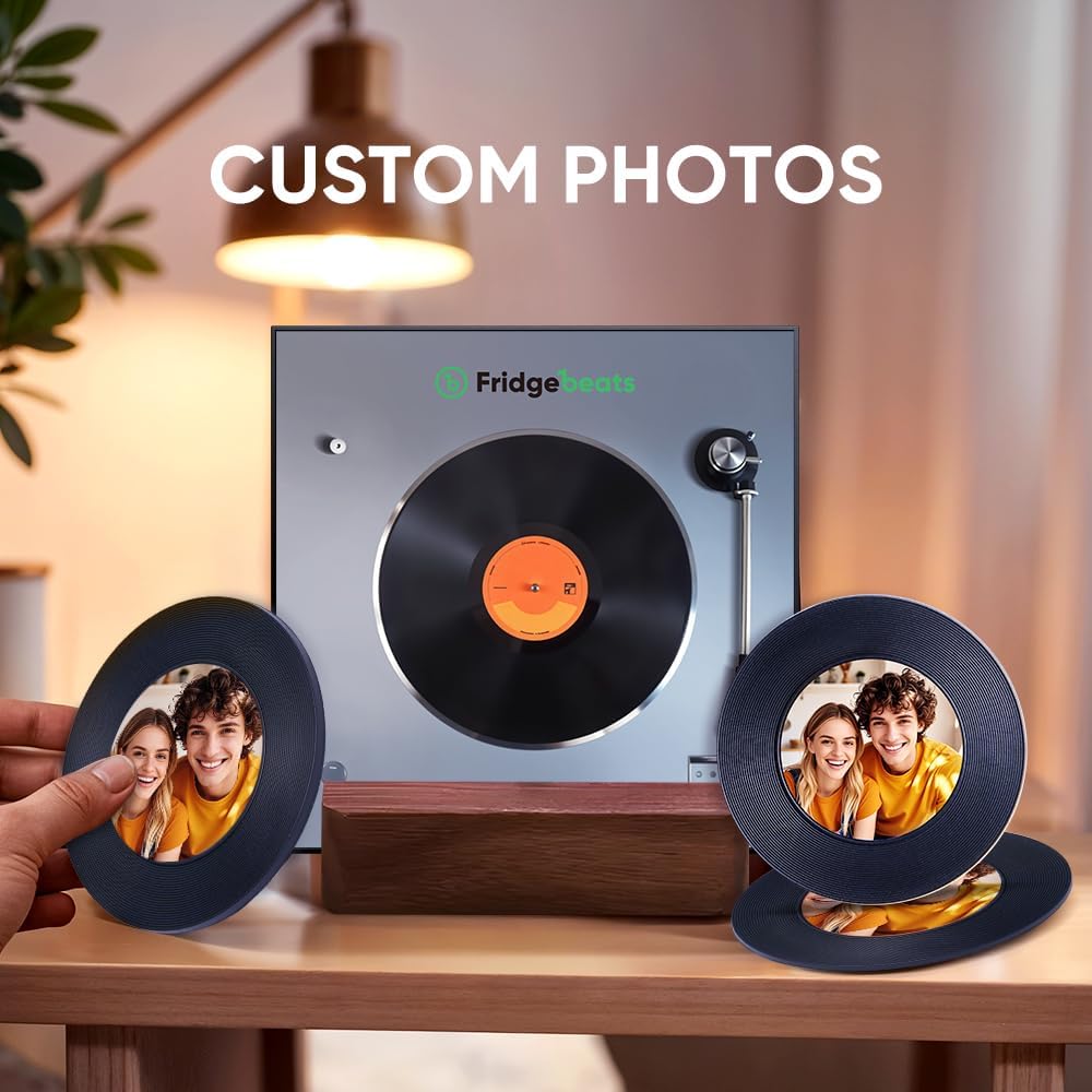 Custom Music Fridge Magnet 5.0 – Personalized Photo Refrigerator Magnet with 1-6 Song Album, Upgraded Magnetic Album Cover Ideal Gift for Music Lovers Couples for Anniversary Valentine's Day image 2