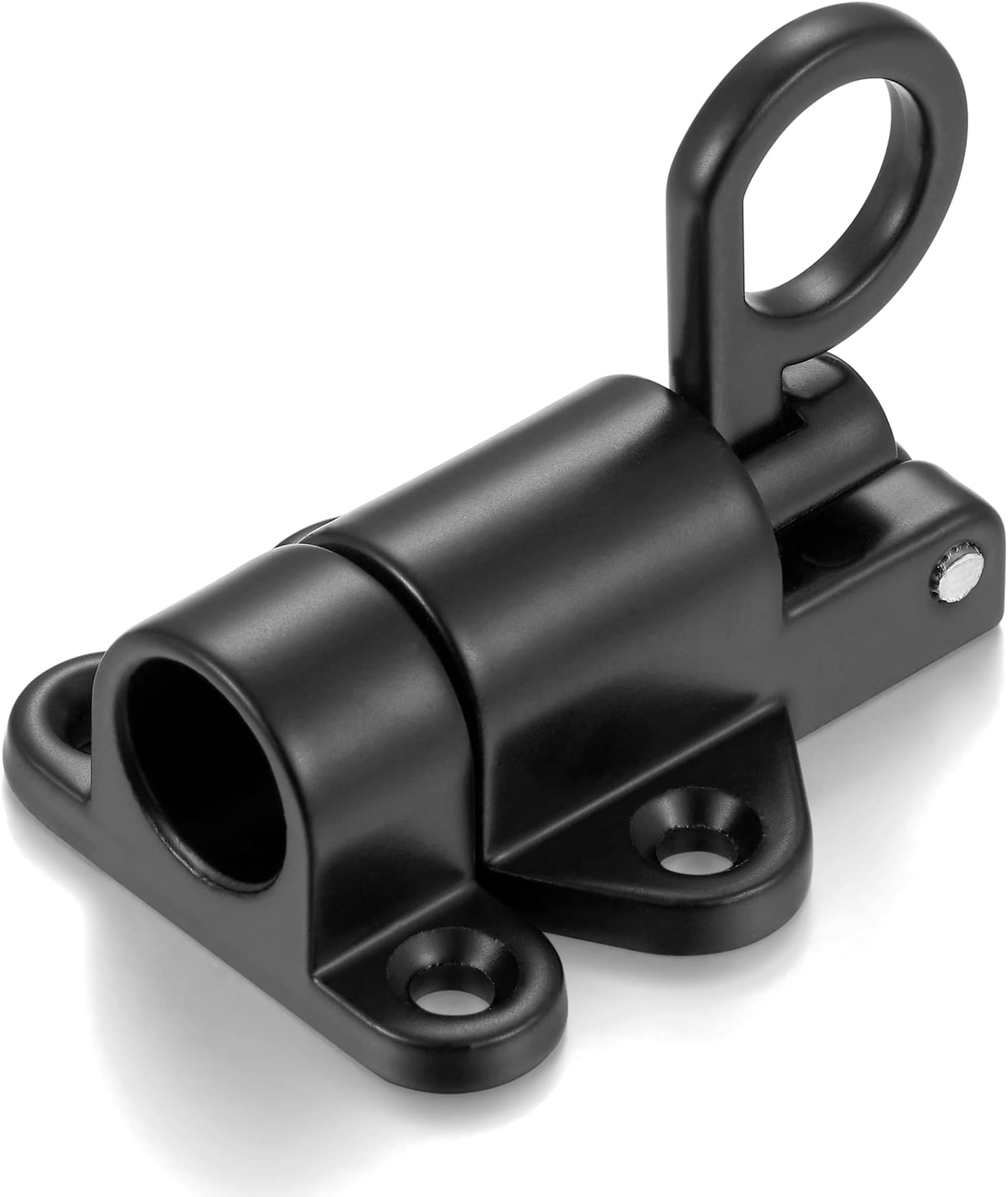 4 Packs Self-Closing Latches，Black Spring Door Lock，Resilient Bolt Latch Aluminum Alloy Safety Automatic Spring Barrel Door Lock with Screws，Used for Wooden Door，Wooden Window and Cabinet etc