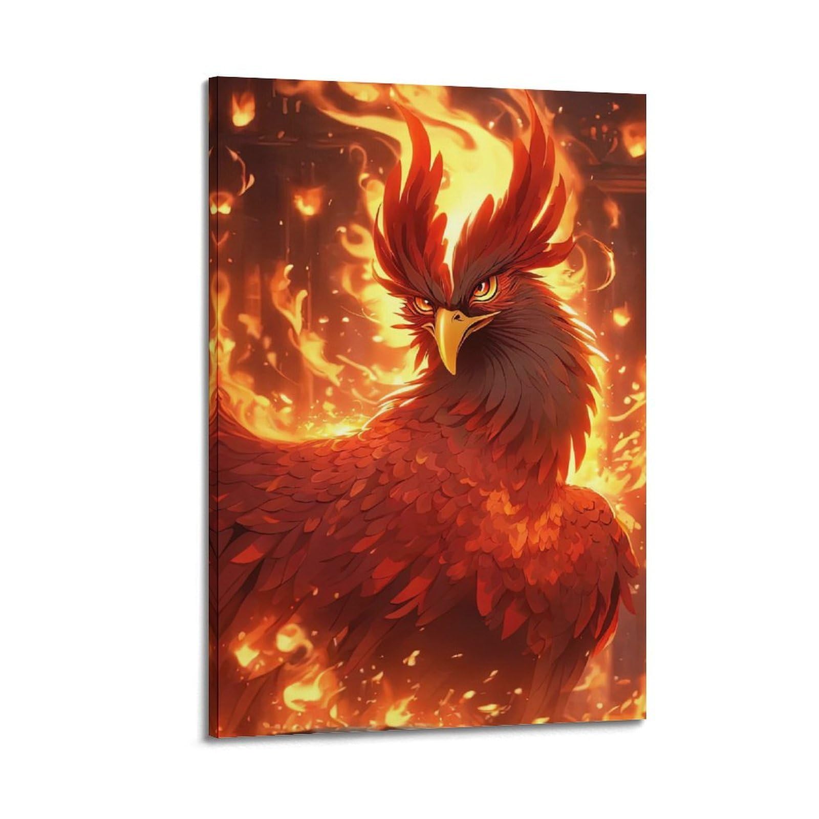 WPHSFX Bird Posters Phoenix Bird Flying Poster Decorative Painting Canvas Wall Posters And Art Picture Print Modern Family Bedroom Decor Posters 24x36inch(60x90cm)