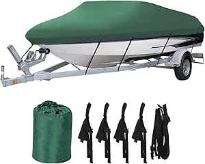 Trailerable Boat Cover Waterproof Heavy Duty Marine Grade Dust V-Hull Runabout E