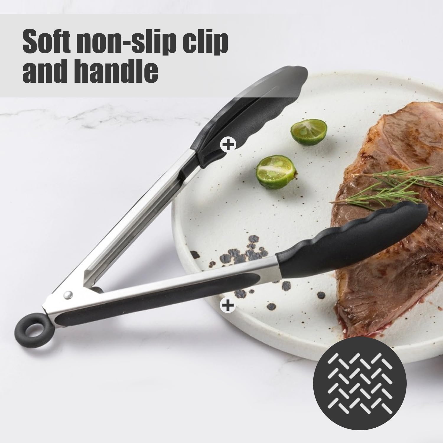 TMISHION Pince De Cuisson Pince De Spatule De Nourriture En Silicone D'acier Inoxydable Pince à