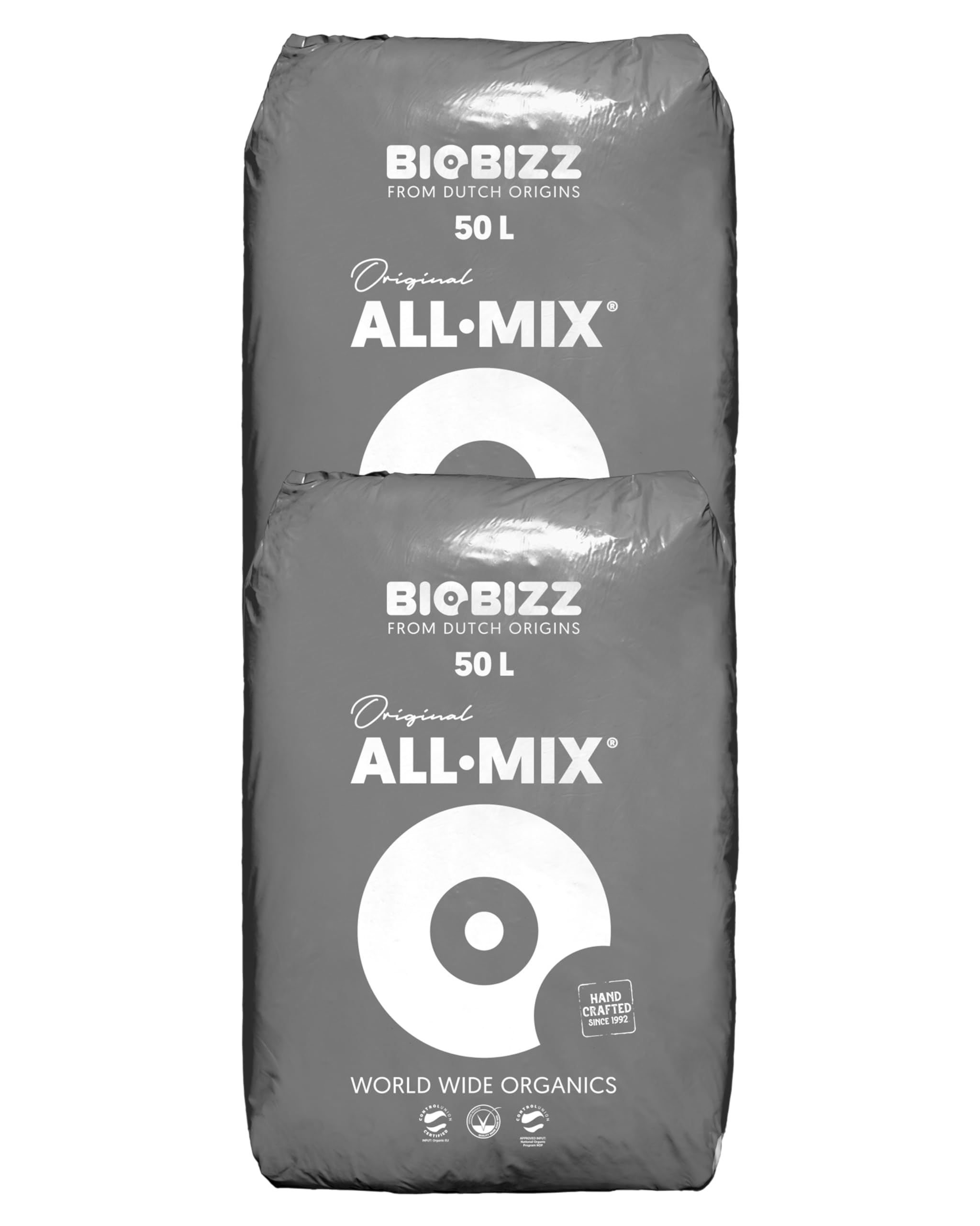 Growkingz Biobizz Allmix 100 Liter (2 x 50L Säcke) Growerde, Biobizz All Mix Erde, insgesamt 100L Grower Erde