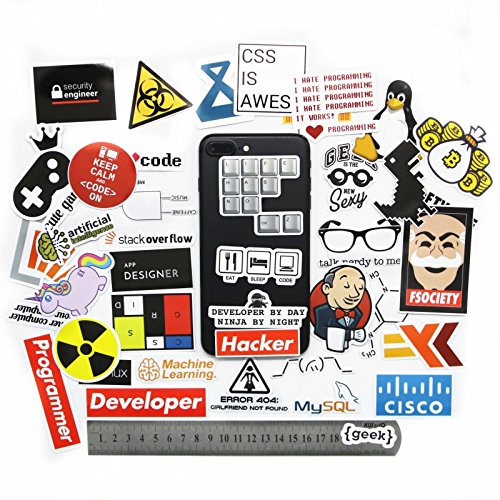 365Cor - 40 PCS Developer Docker Hacker CSS Programmer SQL Funny Bicycle Stickers for PC Mobile Phone Decoration