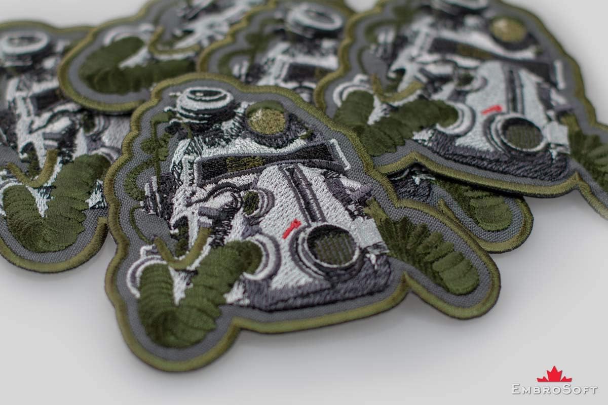 T-51b Power Helmet Embroidered Patch, Iron On, 3.7 x 3.5 inches