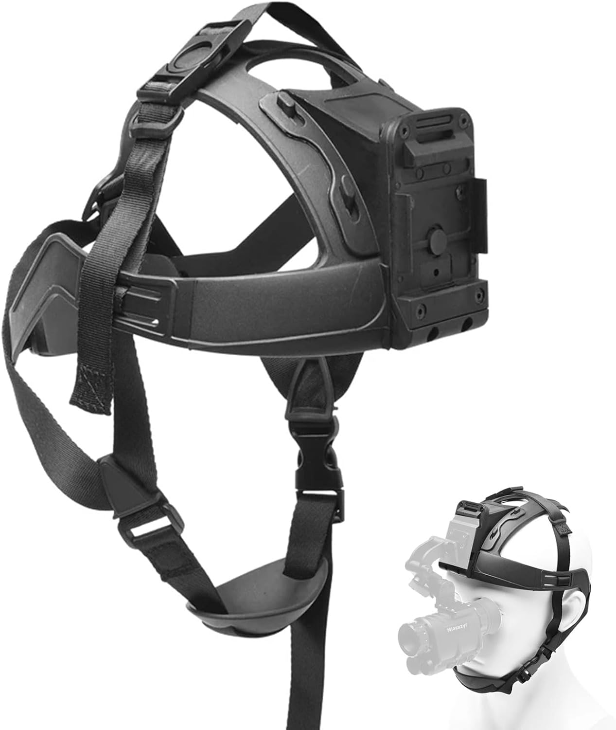 Tactical Soft Helmets, Heavy Duty Night Vision Head Strap Adjustable NVG Mounting Cap Headband for Night Vision Goggles & Action Camera, Head Harness Compatible with NVG10/NVG30/G1/PVS 14