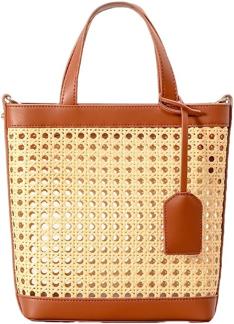 Straw Beach Tote with Pendant