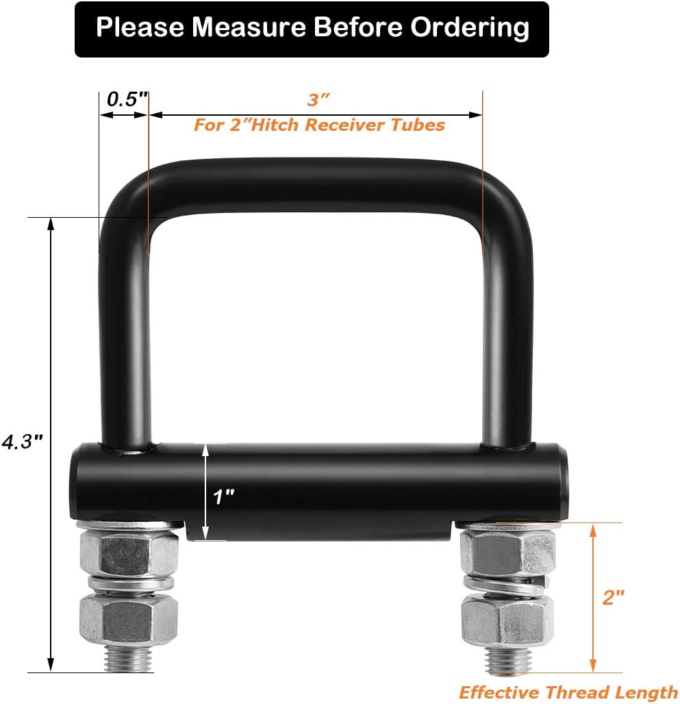 CZC AUTO Hitch Clamp Anti-Rattle Stabilizer 2 Inch Hitch Tightener Clamp for Hitch Cargo Carrier Bike Rack Trailer Ball Mount