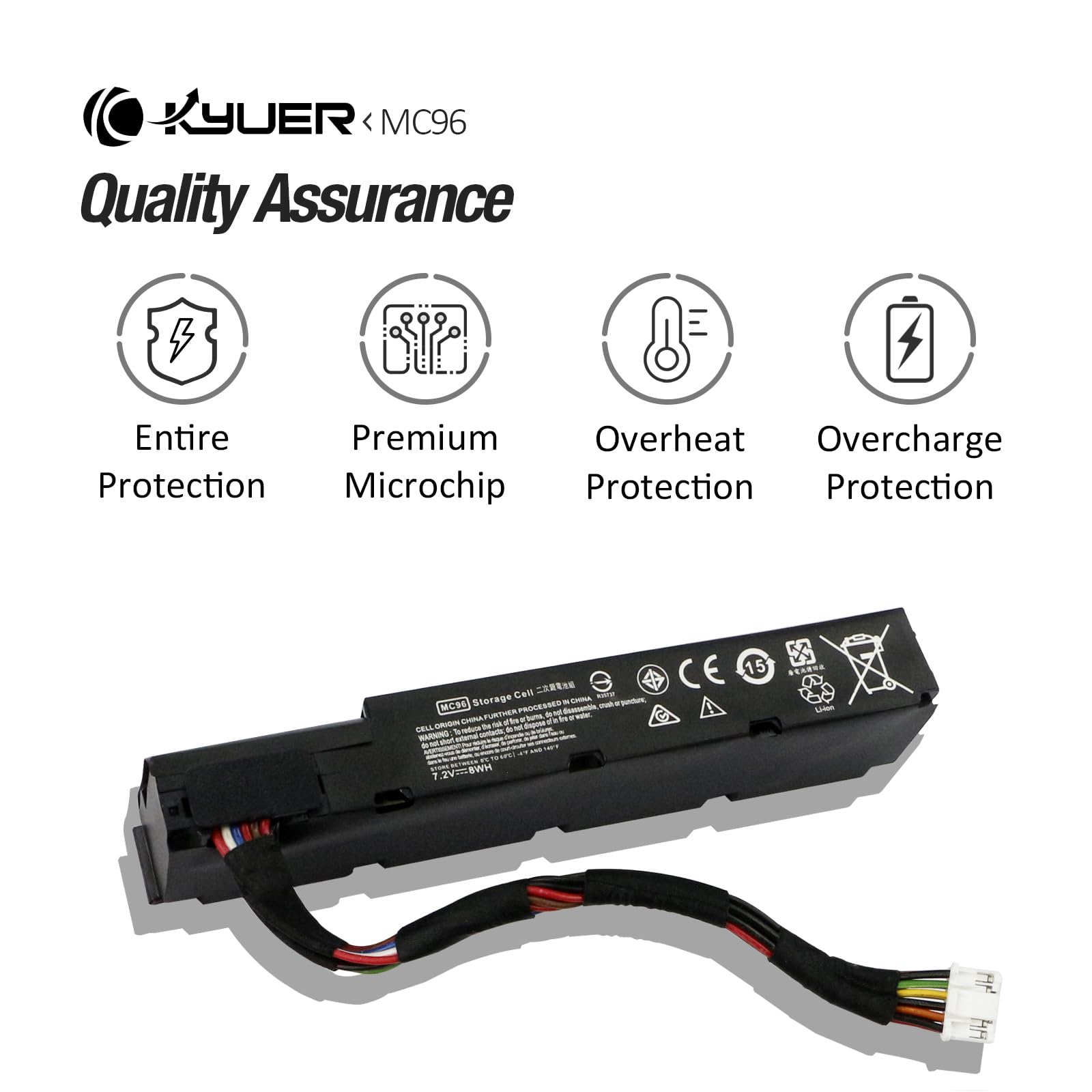 Batterie MC96 Pour HPE Smart Array P840 P440 - Compatible RAID Controller DL/ML/XL Series Gen9 Gen10 Gen11 - 7.2V Li-ion