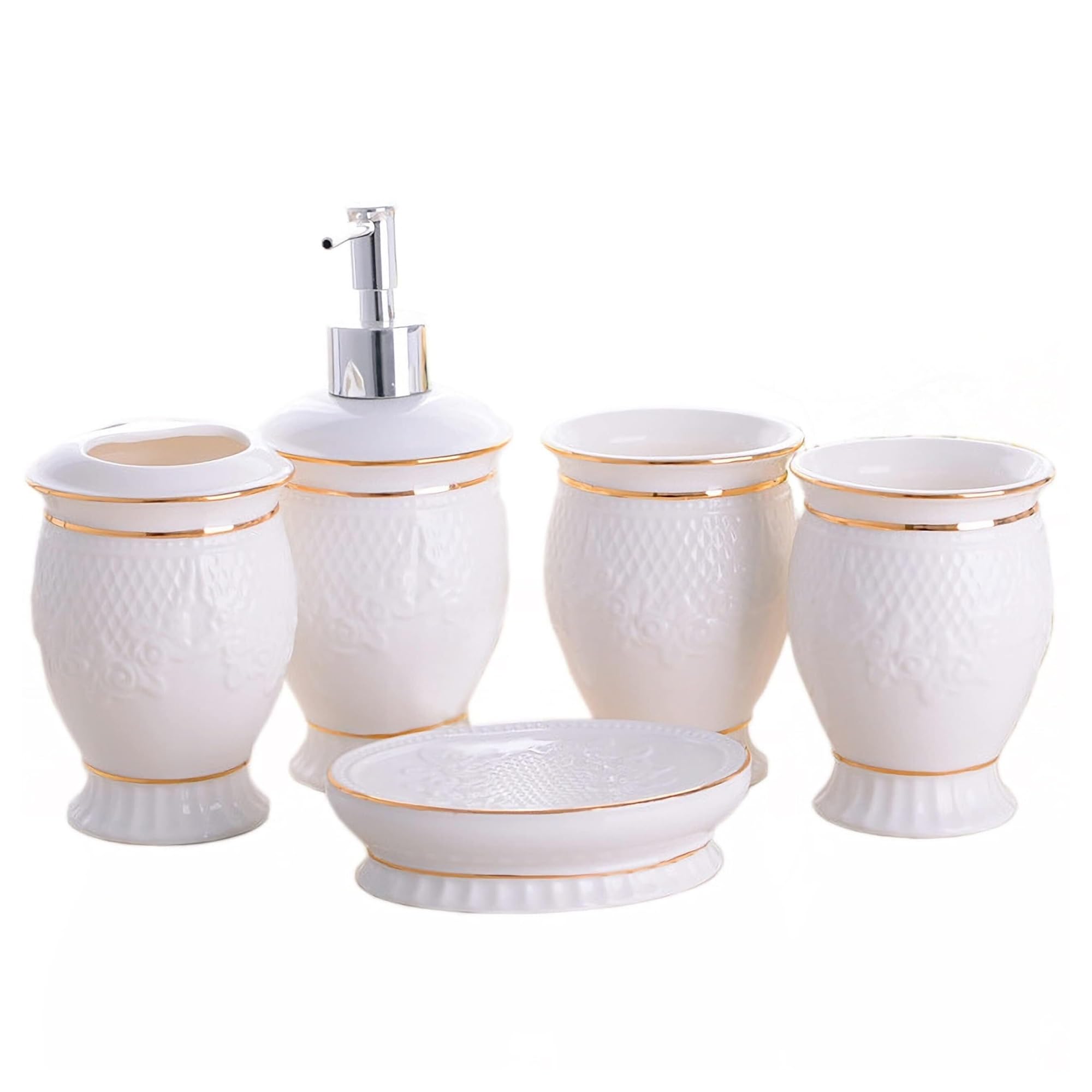 Porte-brosses à dents et distributeur de savon pour ensemble de salle de bain chic