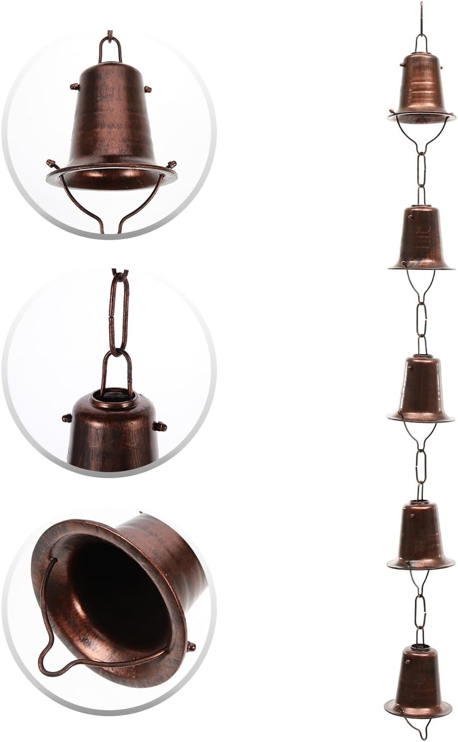 Aluminum Alloy Rain Chain Decorative Rain Chain for Gutters Outdoor Garden Water Diverter Metal Catcher for Patio and Courtyard Downspout