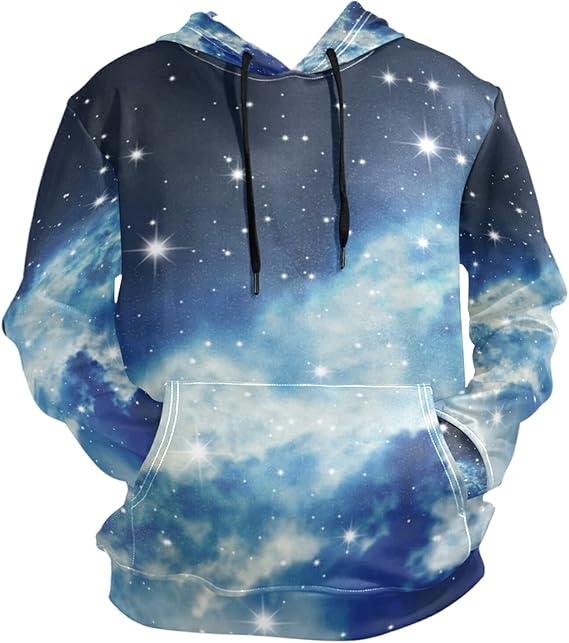 Amazon Co Jp Samau パーカー 宇宙柄 星空 星柄 おしゃれ 長袖 プルオーバー 春秋冬服 男女兼用 ファッション