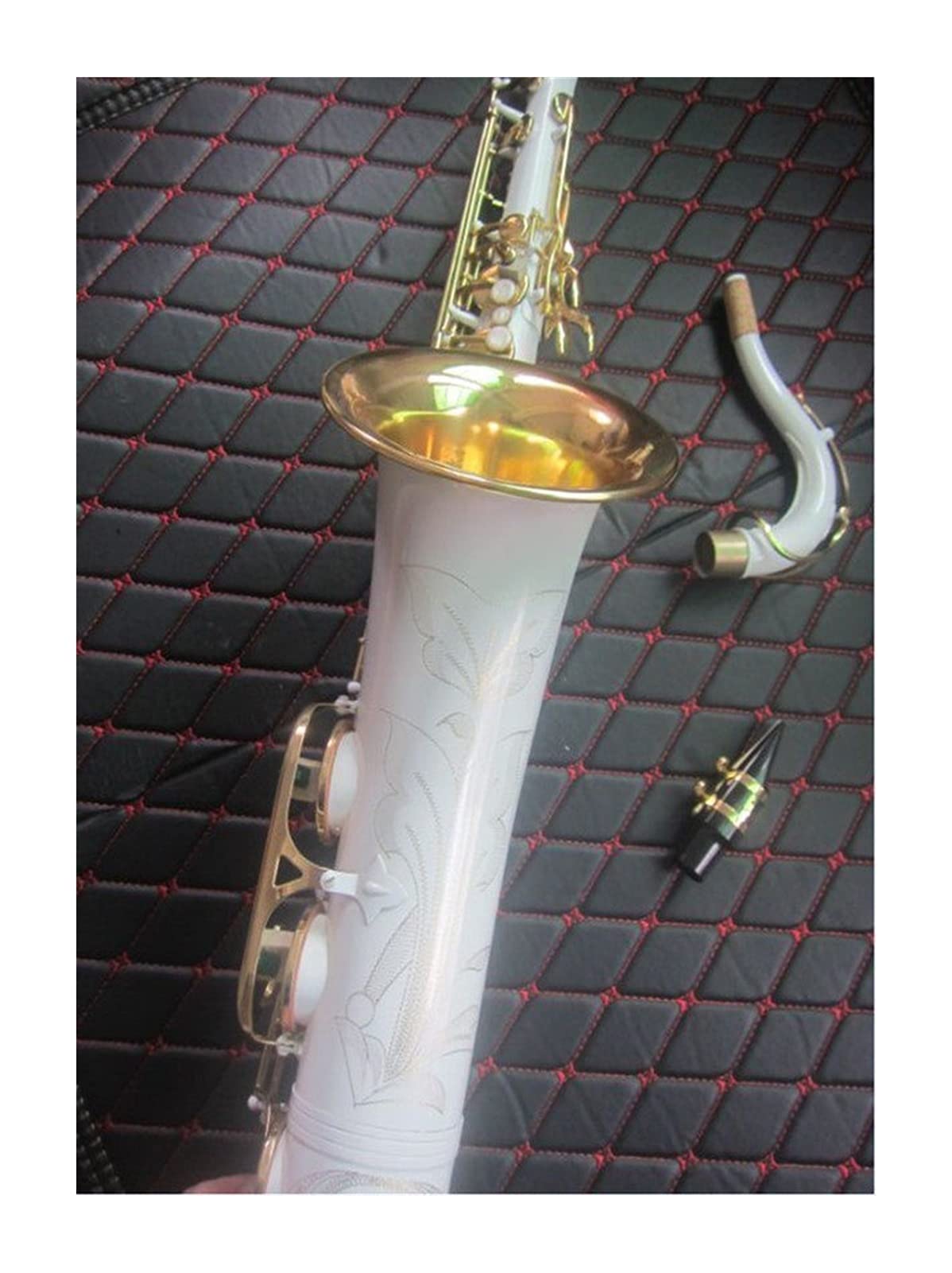 Sassofono Tenor White Gold Key BB Strumento Musicale Professionale Playing Tenor Sax con Caso Bocchino Sassofono Studenti