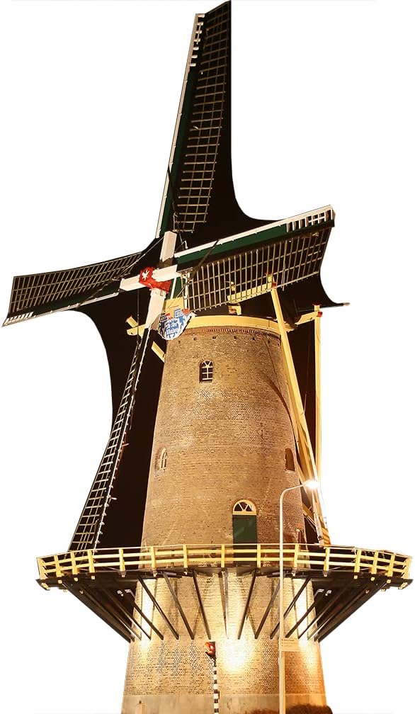 H13173 Holanda Molino de viento holandés Molino de harina Monster De Vier Winden Cuatro Vientos Cartón Recorte Back Drop Stand Up
