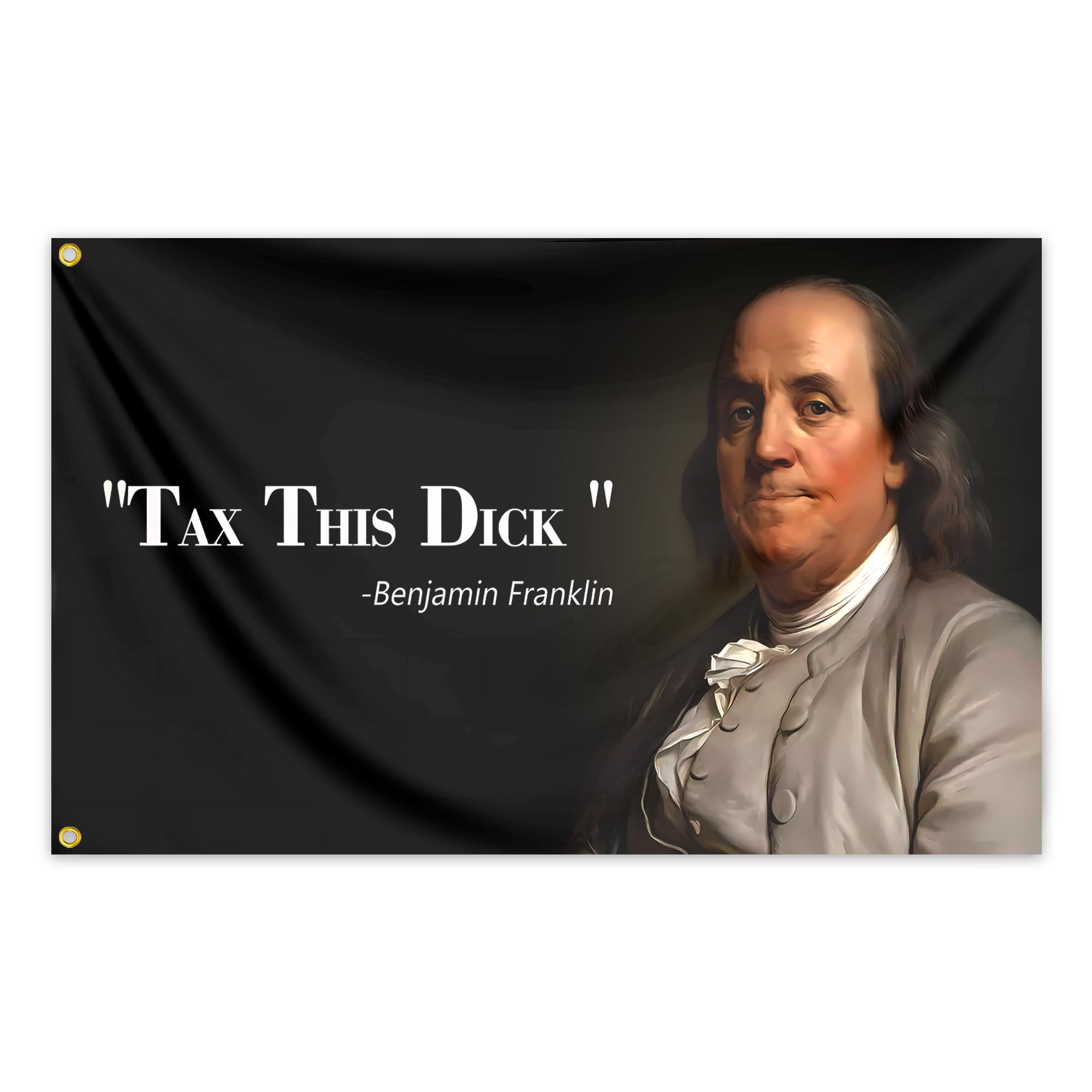 Snapklik.co : KkaeBi Tax This Dick Benjain Franklin Flag Banner 3X5