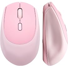 YUNZII C2 Silicone Wireless Mouse 1600 DPI Optical 2.4GHz (Pink) | 2.4GHz Connection, Noiseless Computer Mice, Quiet Clicks, 3-Level DPI, Up to 1600, Optical Tracking, for Laptop/PC/Mac
