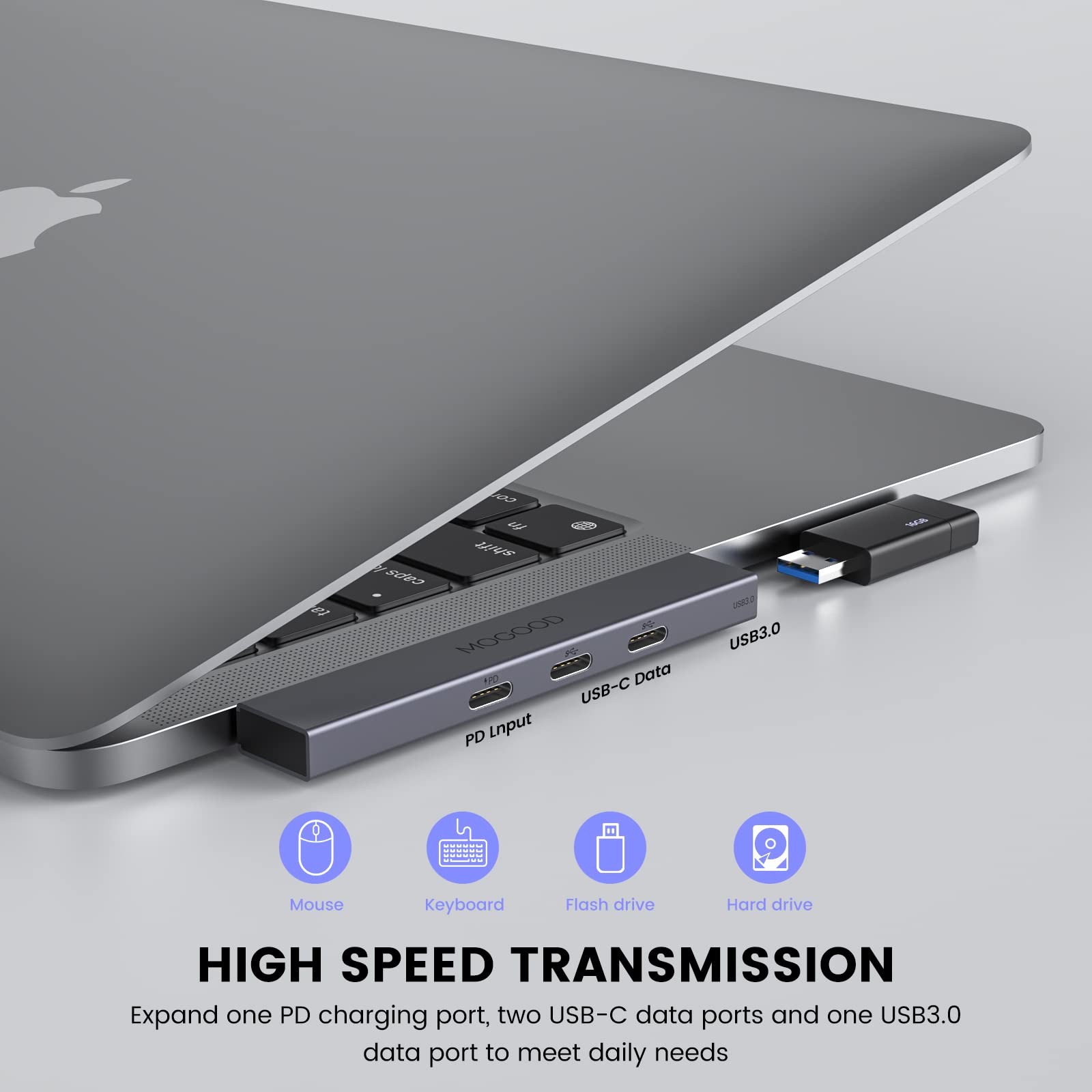 USB Cハブ 4-in-1 USB ハブ Type C サポート60W