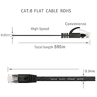 Vista 5 de Cable Ethernet Cat 6 de 50 pies, para exteriores e interiores, compatible con red Cat7 de 10 Gbps, cable de conexión LAN de Internet plano