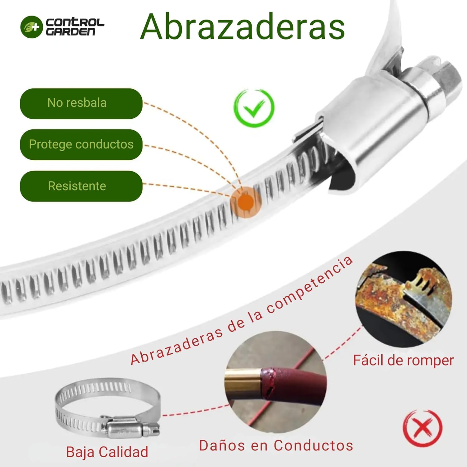 Lot 4 Colliers Acier Inoxydable 200mm Serrage Tuyau Control Garden Lot De 4 Colliers De Serrage En Acier Inoxydable Pour Colliers Tuyau 200 Mm Inox 304