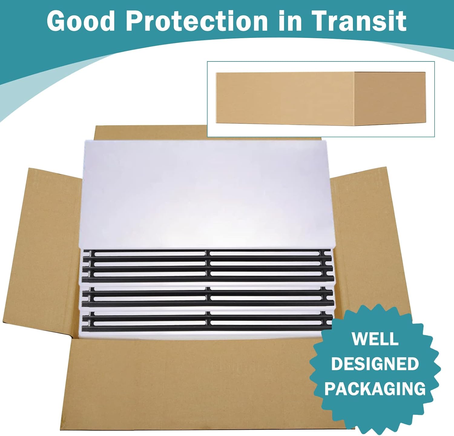 Criditpid Grill Grates for Charbroil Commercial Tru Infrared 3 Burner 463242516 463242515 G474-0017-W2 G466-0025-W1A, 17" Cast Iron Cooking Grates Replacement Parts for Char-Broil 466242615, 463243016