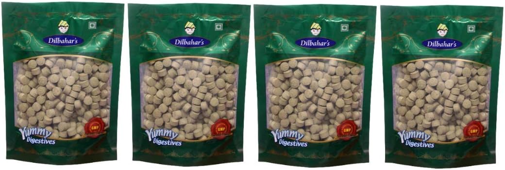Dilbahar's Pudina Vati Pachak | Pudina Pachak | Mint Flavoured Digestives | Mouth Freshener Mukhwas Digestive | Podina Vati Pachak Goli | Podinawati Goli 100G Pack Of 4