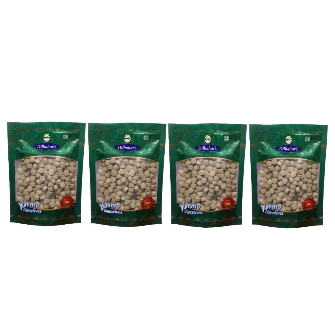 Dilbahar's Pudina Vati Pachak | Pudina Pachak | Mint Flavoured Digestives | Mouth Freshener Mukhwas Digestive | Podina Vati Pachak Goli | Podinawati Goli 100G Pack Of 4