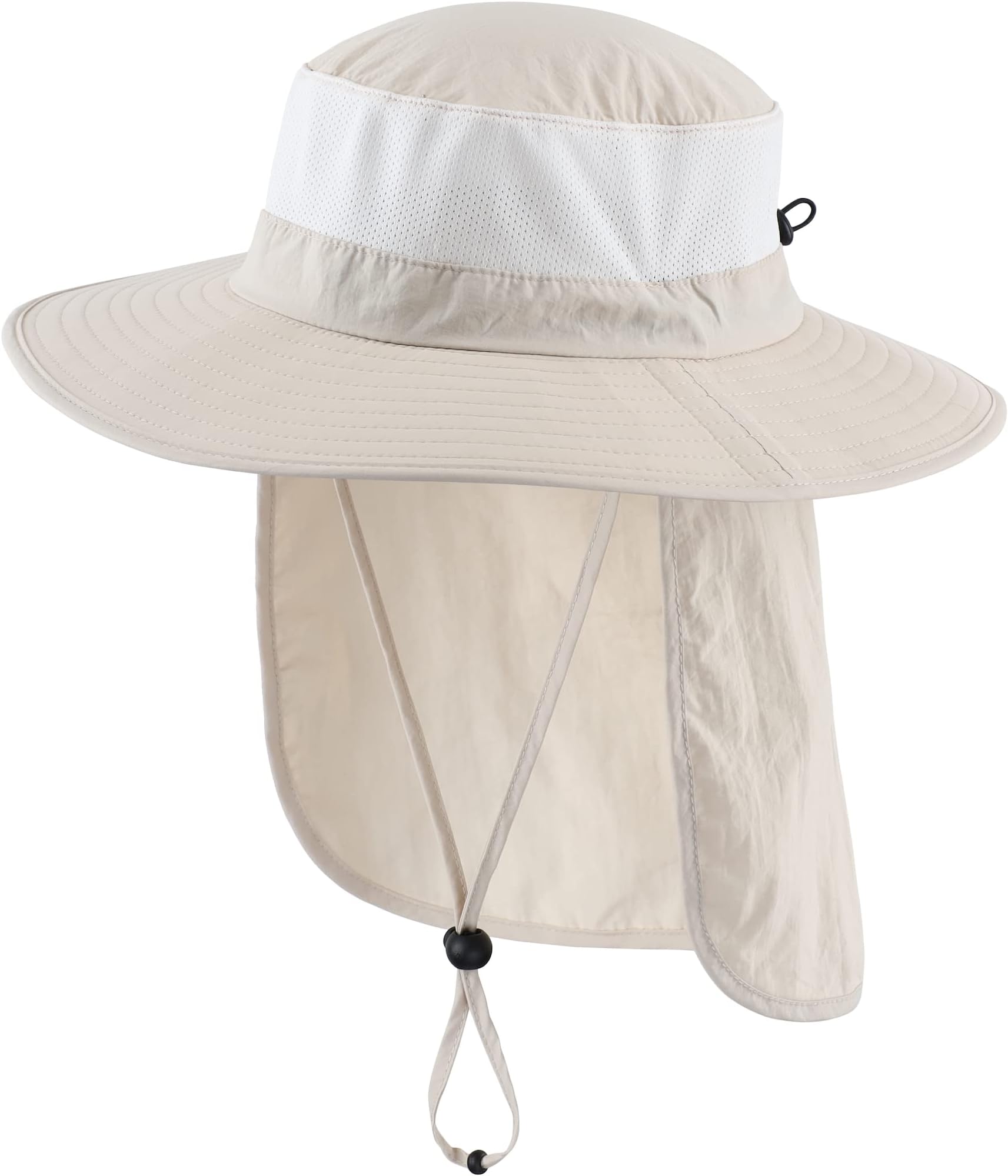 Outdoor UPF50+ Mesh Sun Hat Wide Brim Fishing Hat with Neck Flap Sun Hat for Men Women