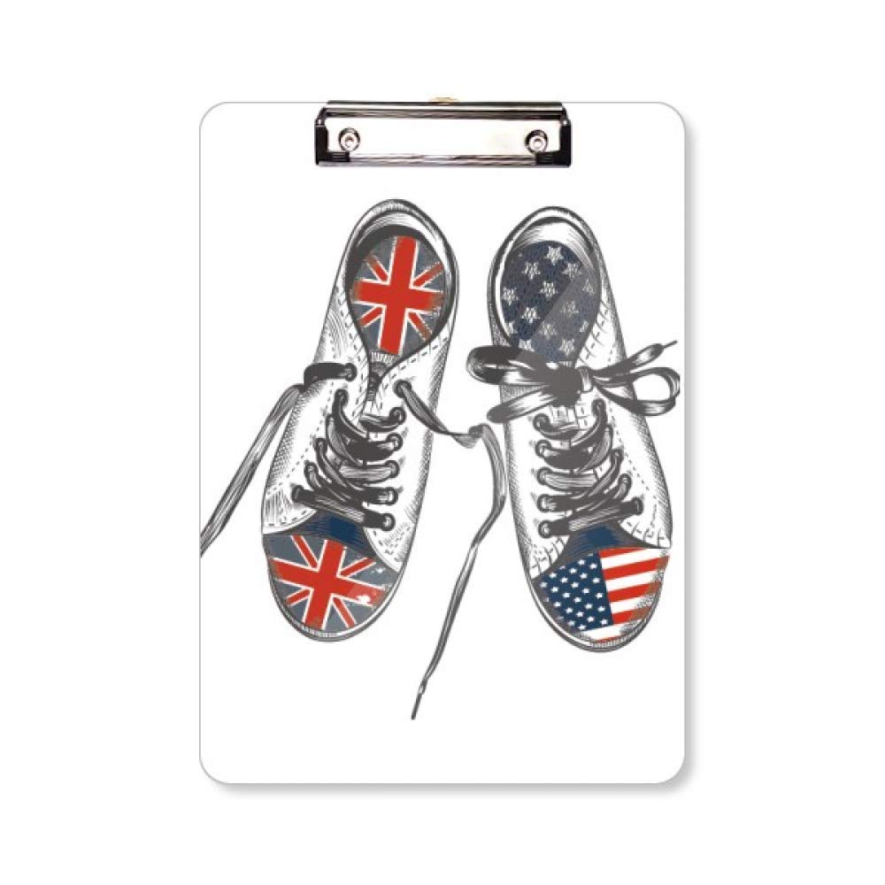 Toile Shoes Drapeau U.S Support écriture A4 rigide pour bloc-notes