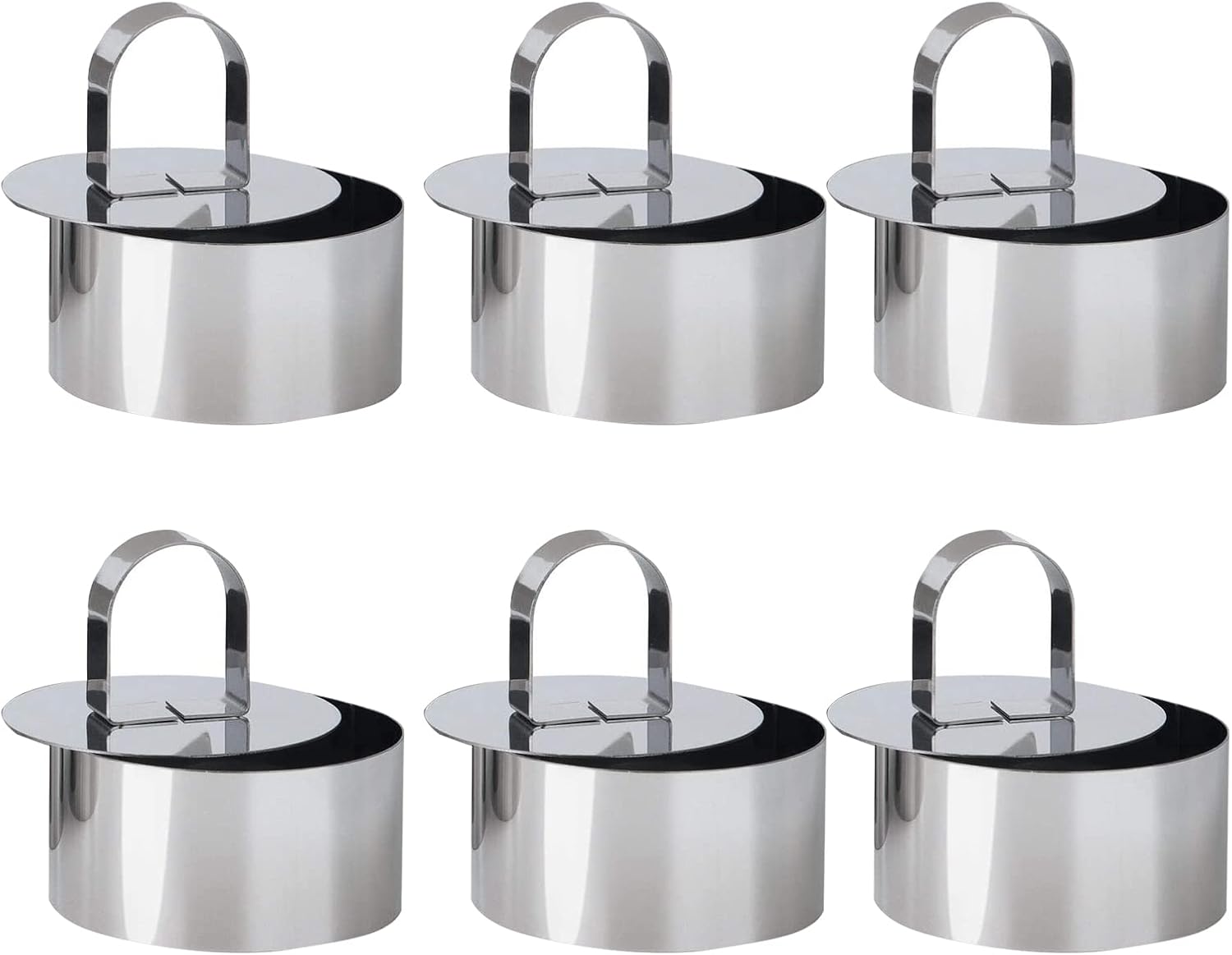 6 Stück Dessertringe 8cm Edelstahl - Backringe Für Mousse, Torten & Desserts